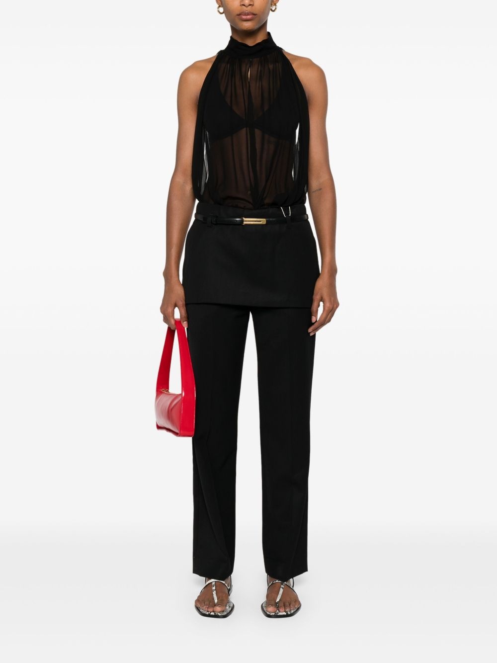 layered skirt trousers - 2