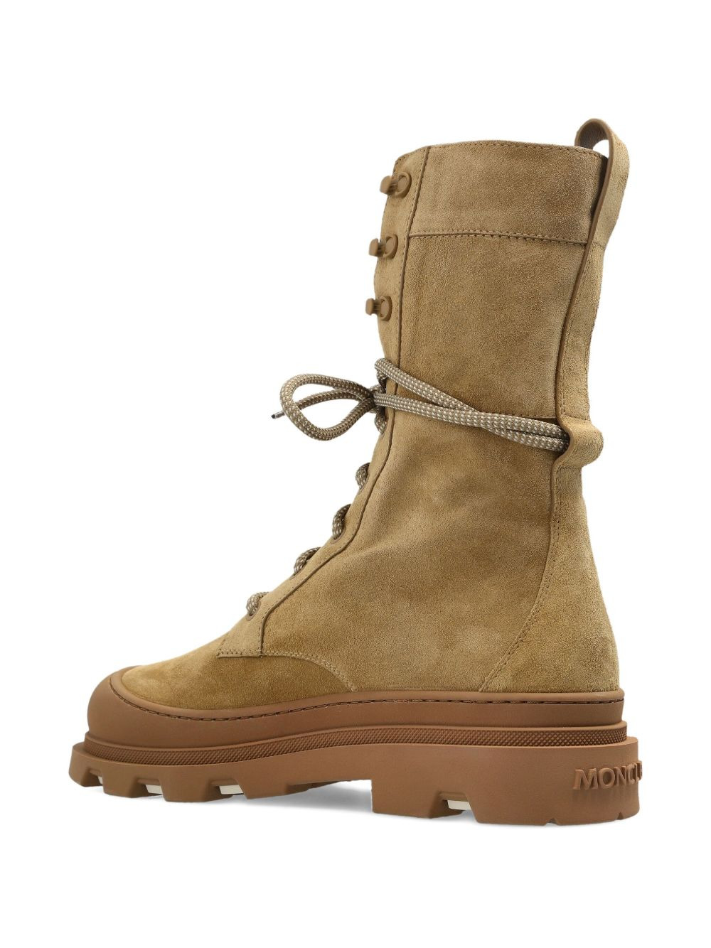 logo-patch suede boots - 4