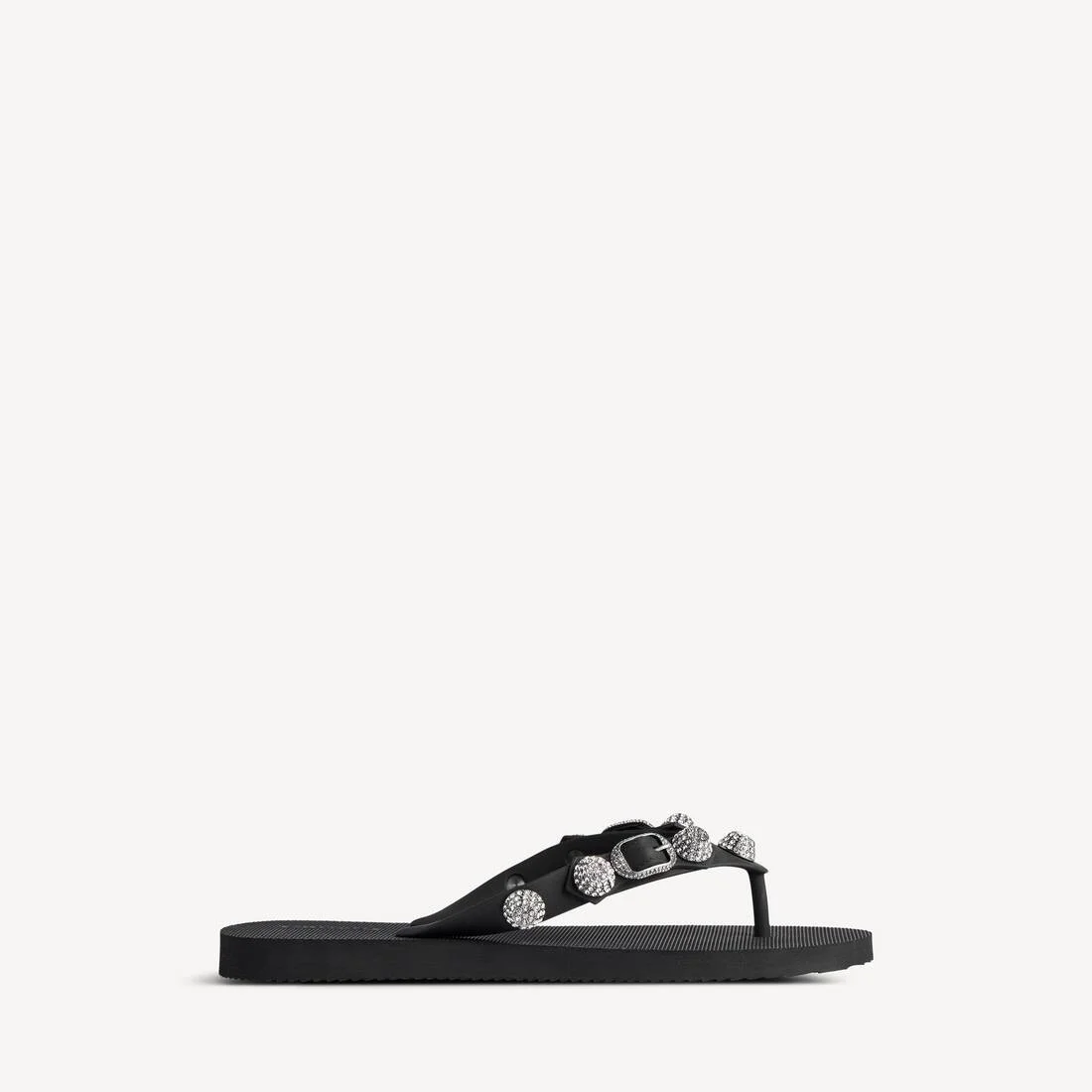 Women's Cagole Thong Sandal in Black/crystal - 1