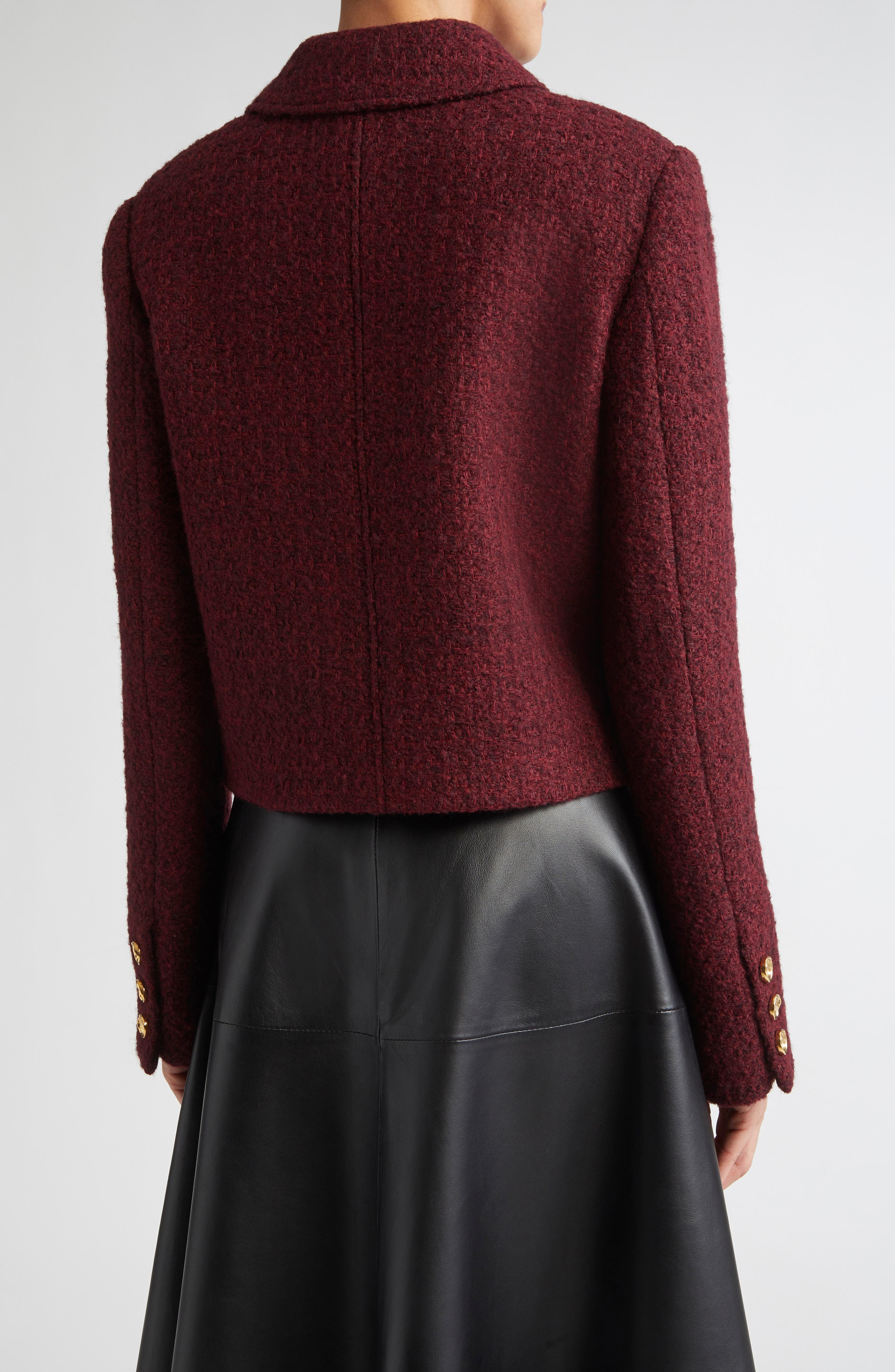 Altuzarra Astley Tweed Crop Jacket in Grenache at Nordstrom - 3