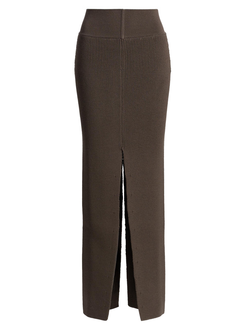 Women's Sliced Wool Knit Maxi Skirt - Dark Dust 1