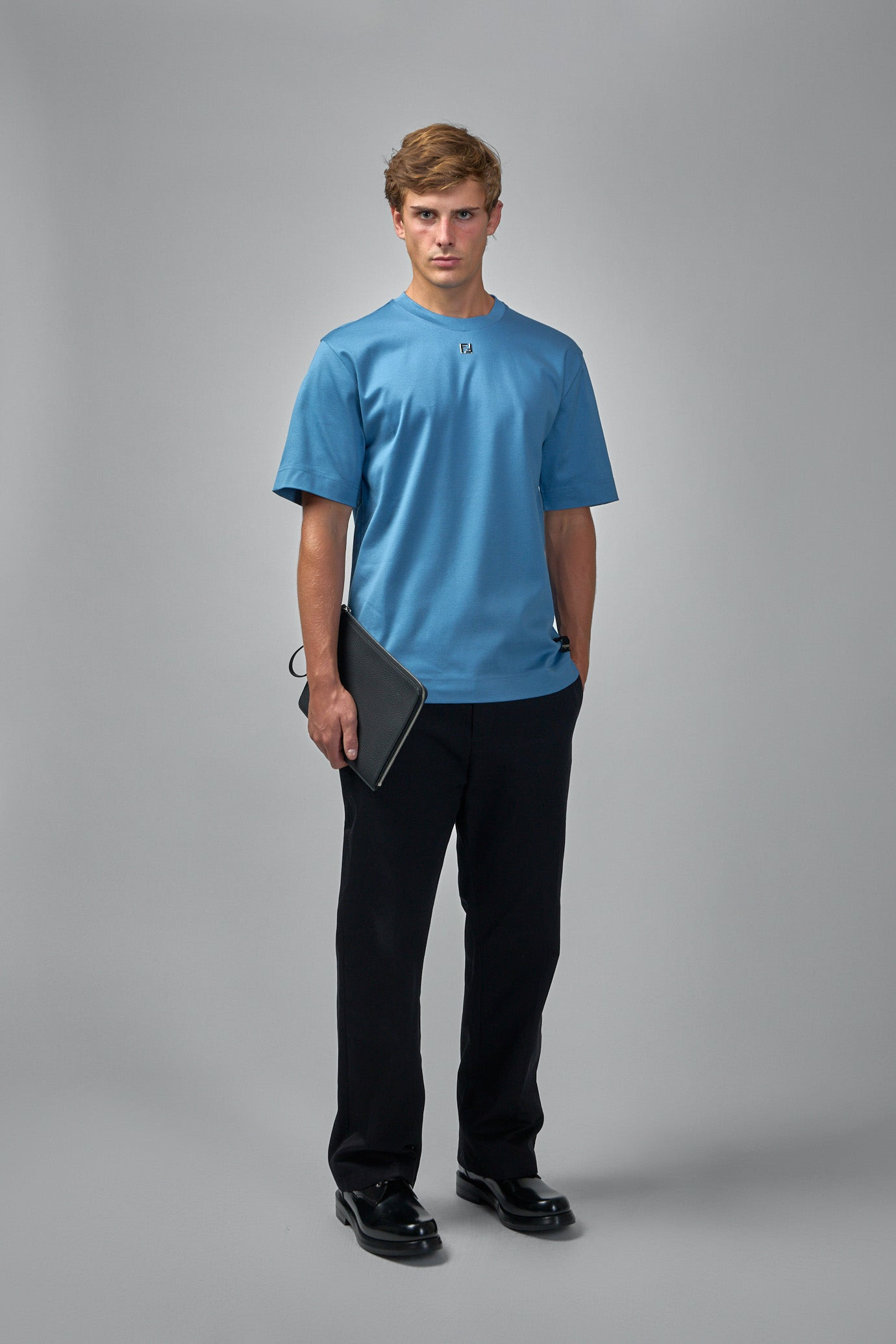 Cotton T-Shirt with FF Metal Detail - 2