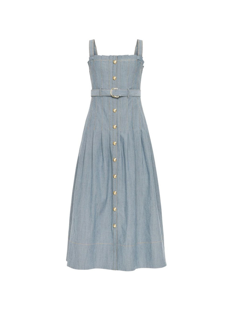 button belted midi dress 1