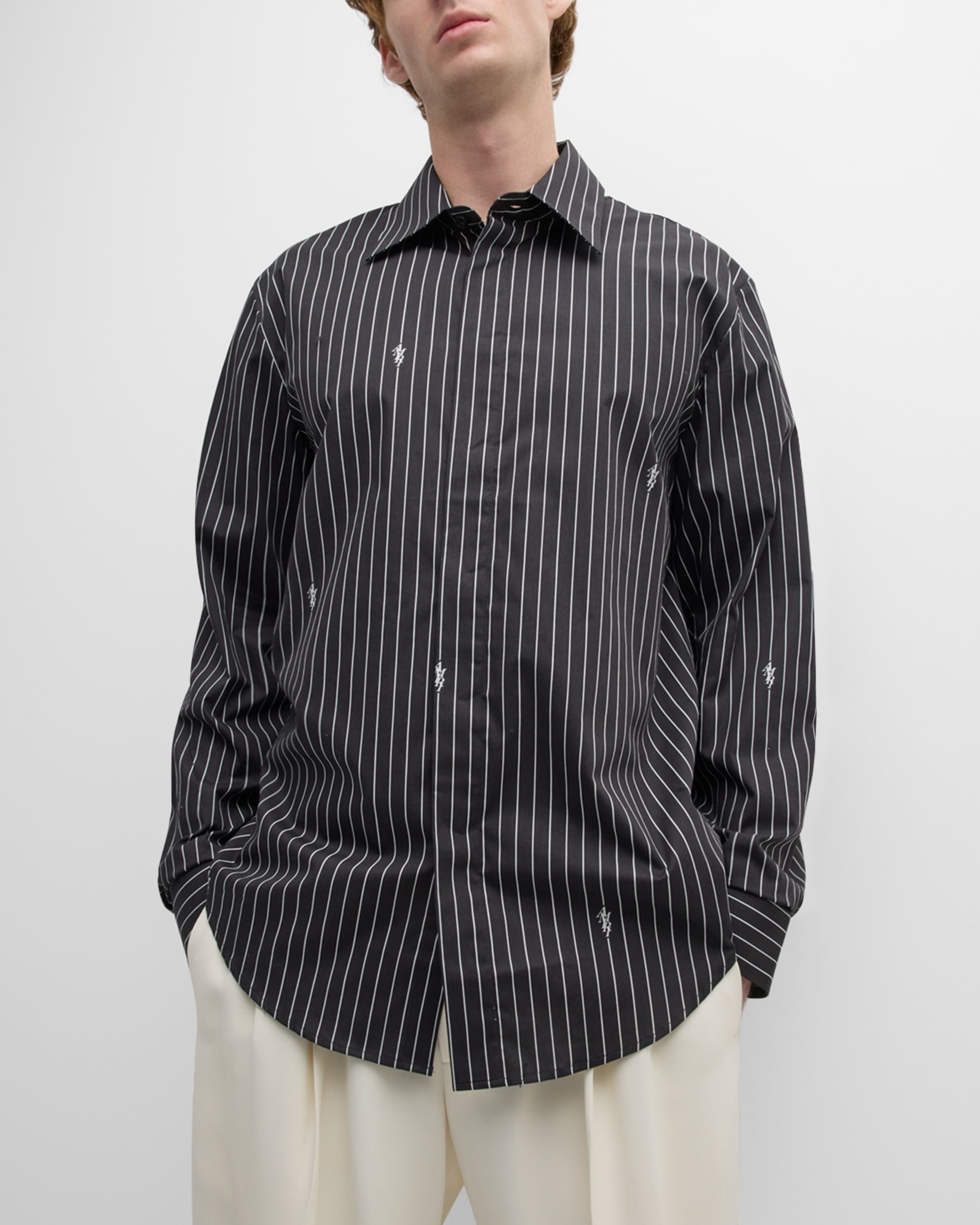 Men's Pinstripe Button-Down Shirt - 4
