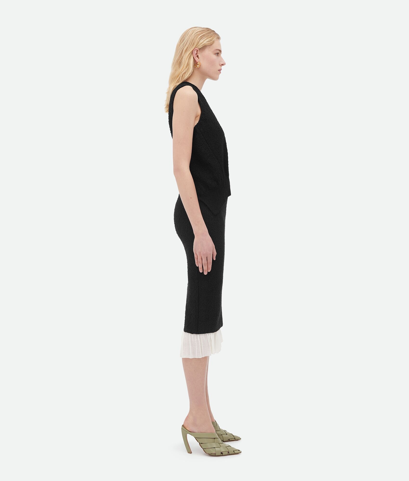 Open Back Light Textured Viscose Top - 2