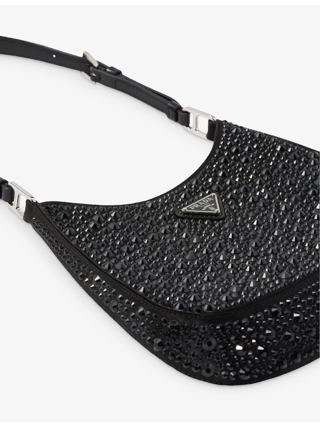 Cleo crystal-embellished satin shoulder bag - 5