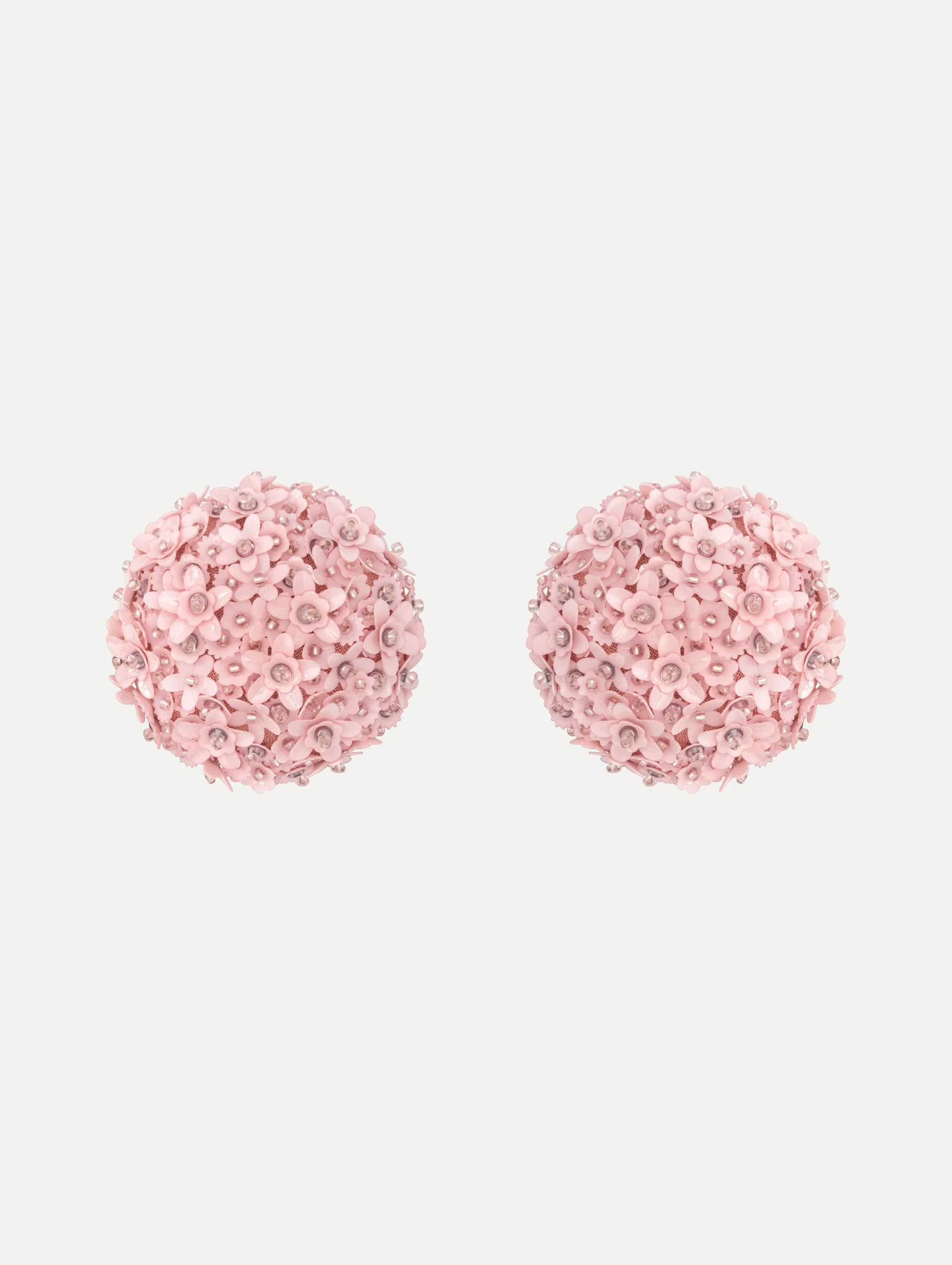 FLOWER POMPOM LARGE EARRINGS - 1