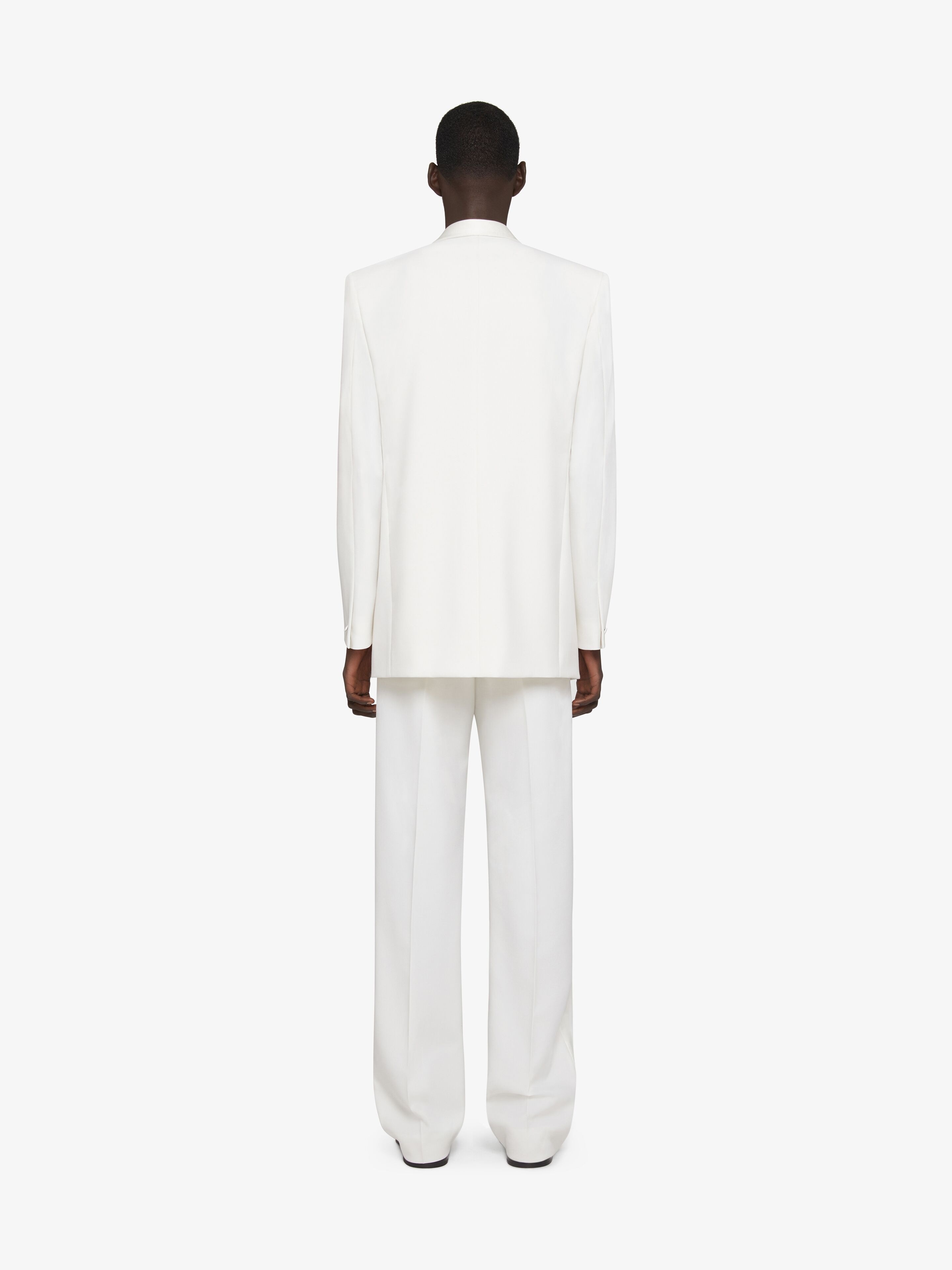 WIDE PANTS IN WOOL AND MOHAIR WITH PIPING DETAIL - 4