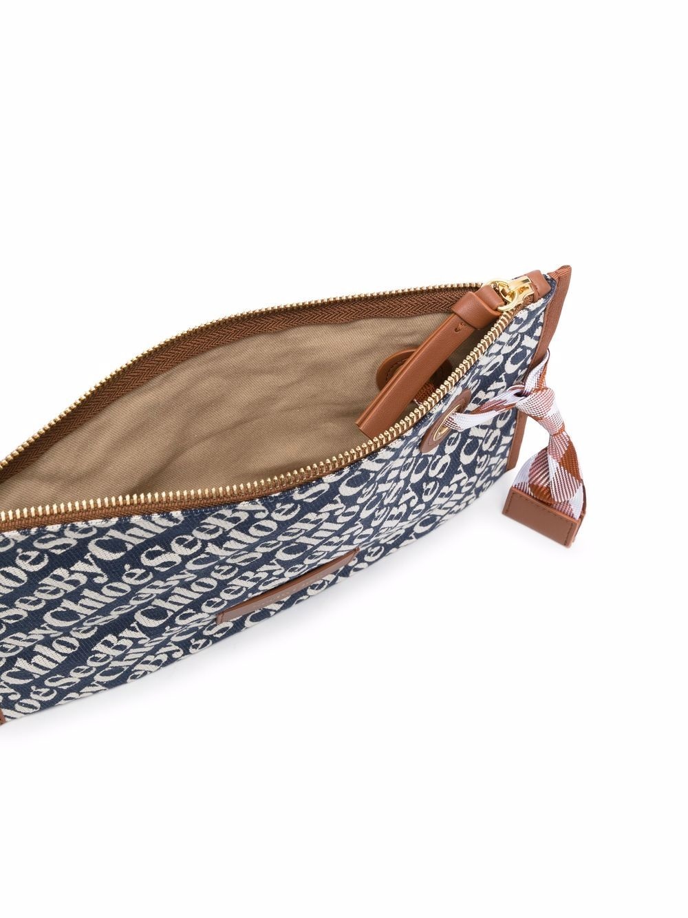 monogram-print zip-up makeup bag - 3