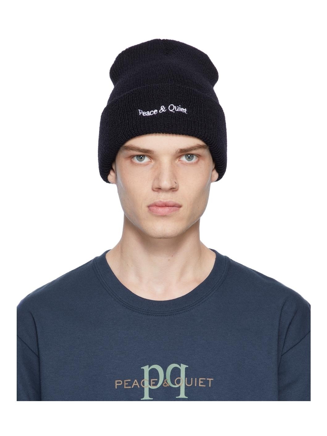 Black Wordmark Beanie - 1
