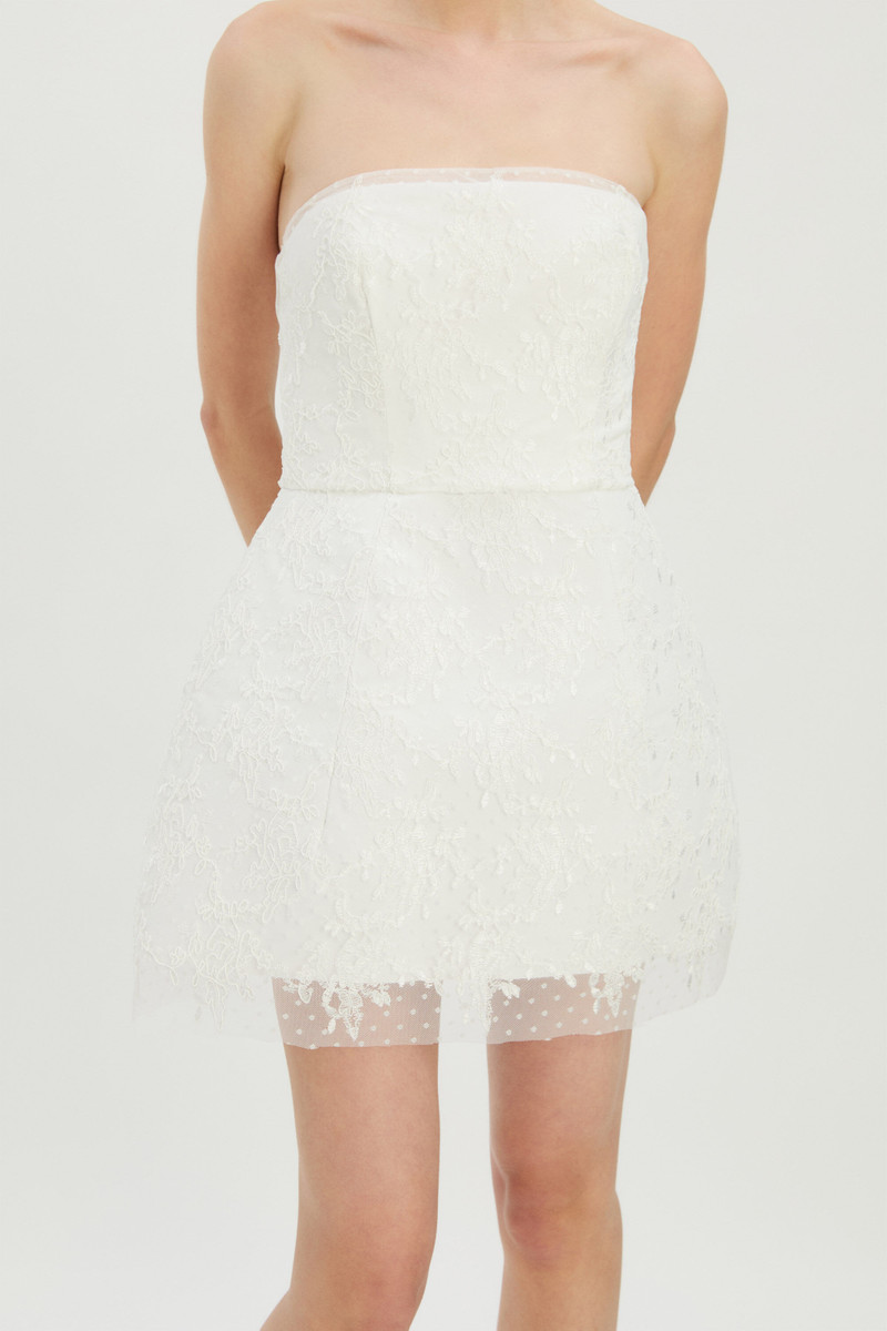 Franca Hourglass Mini Dress In Ivory 4