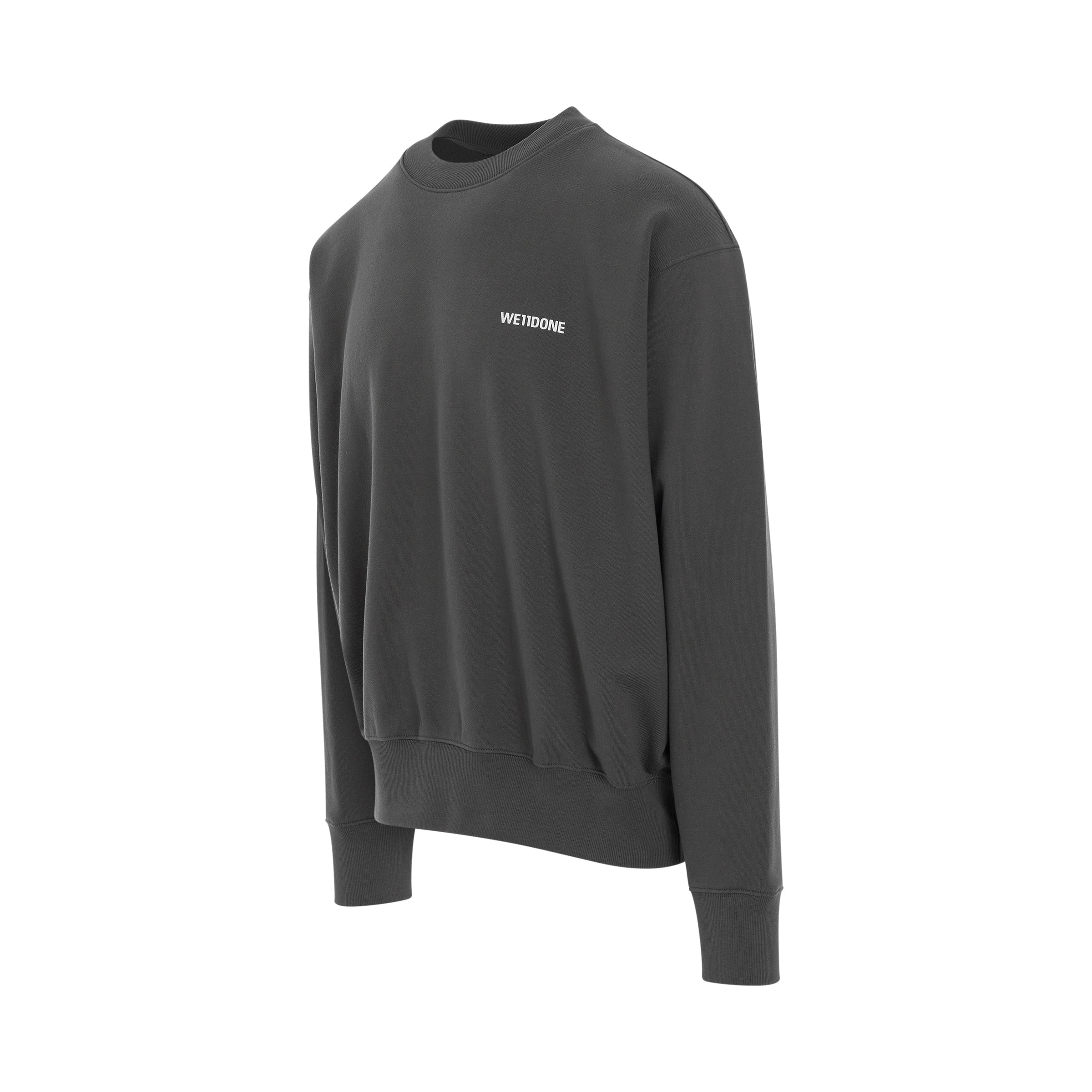 Cotton Mini Logo Sweatshirt in Charcoal - 2