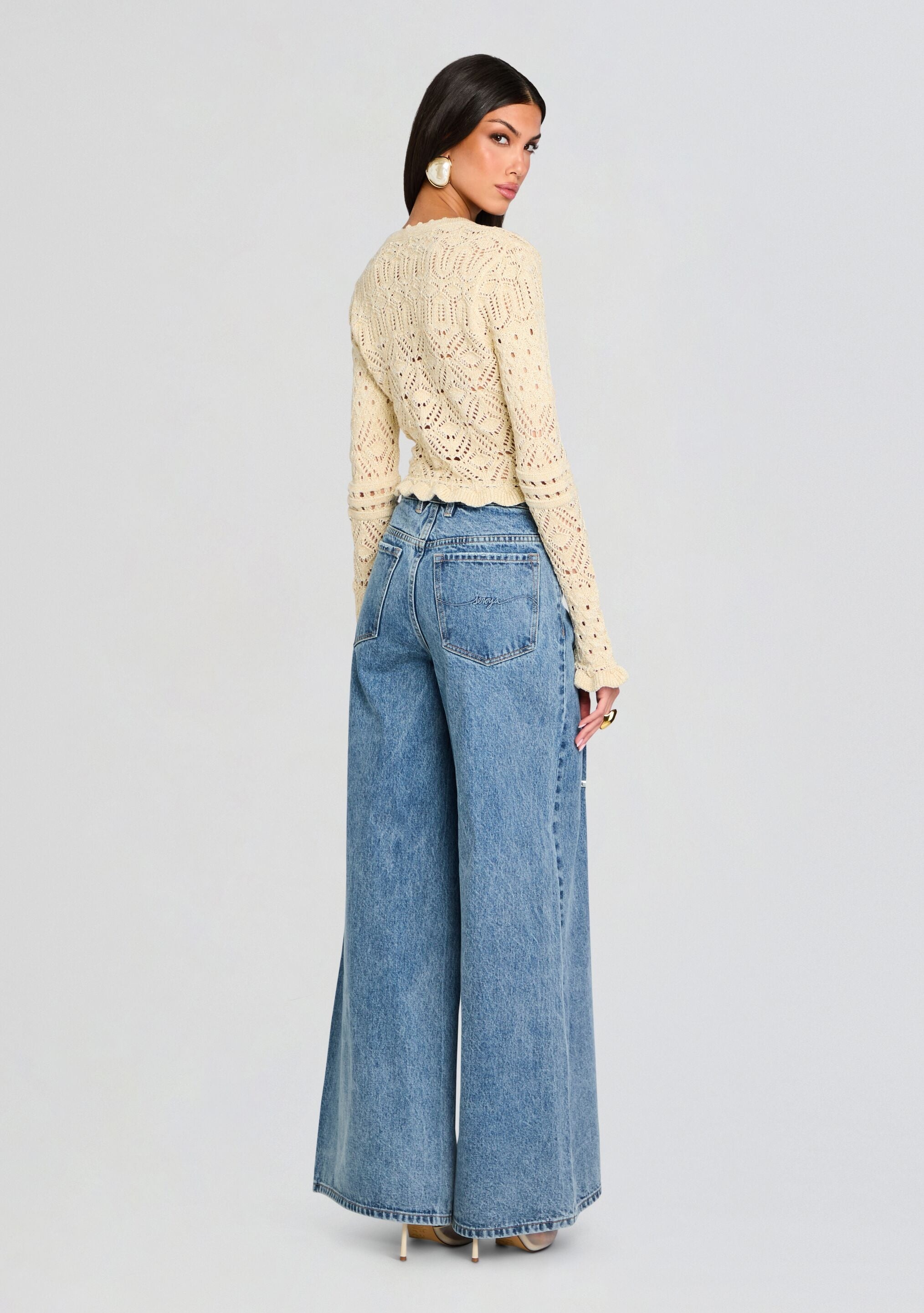 LENA ULTRA WIDE LEG JEAN - 4