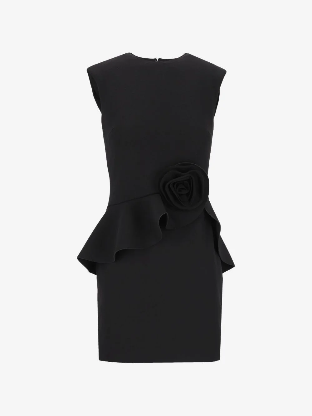floral-appliqué peplum-hem mini dress - 1