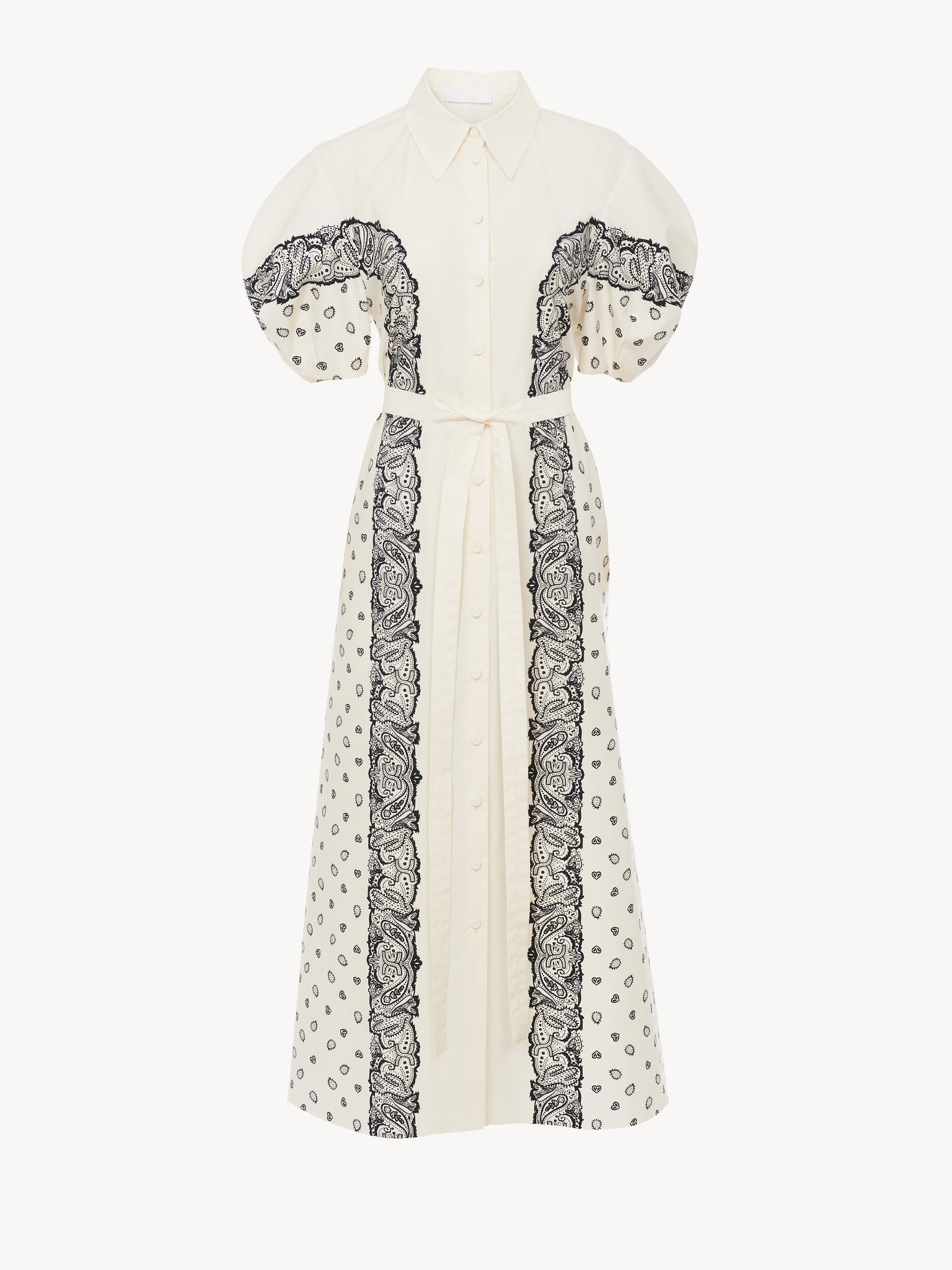 PRINTED BALLOON-SLEEVE SHIRT DRESS - 2
