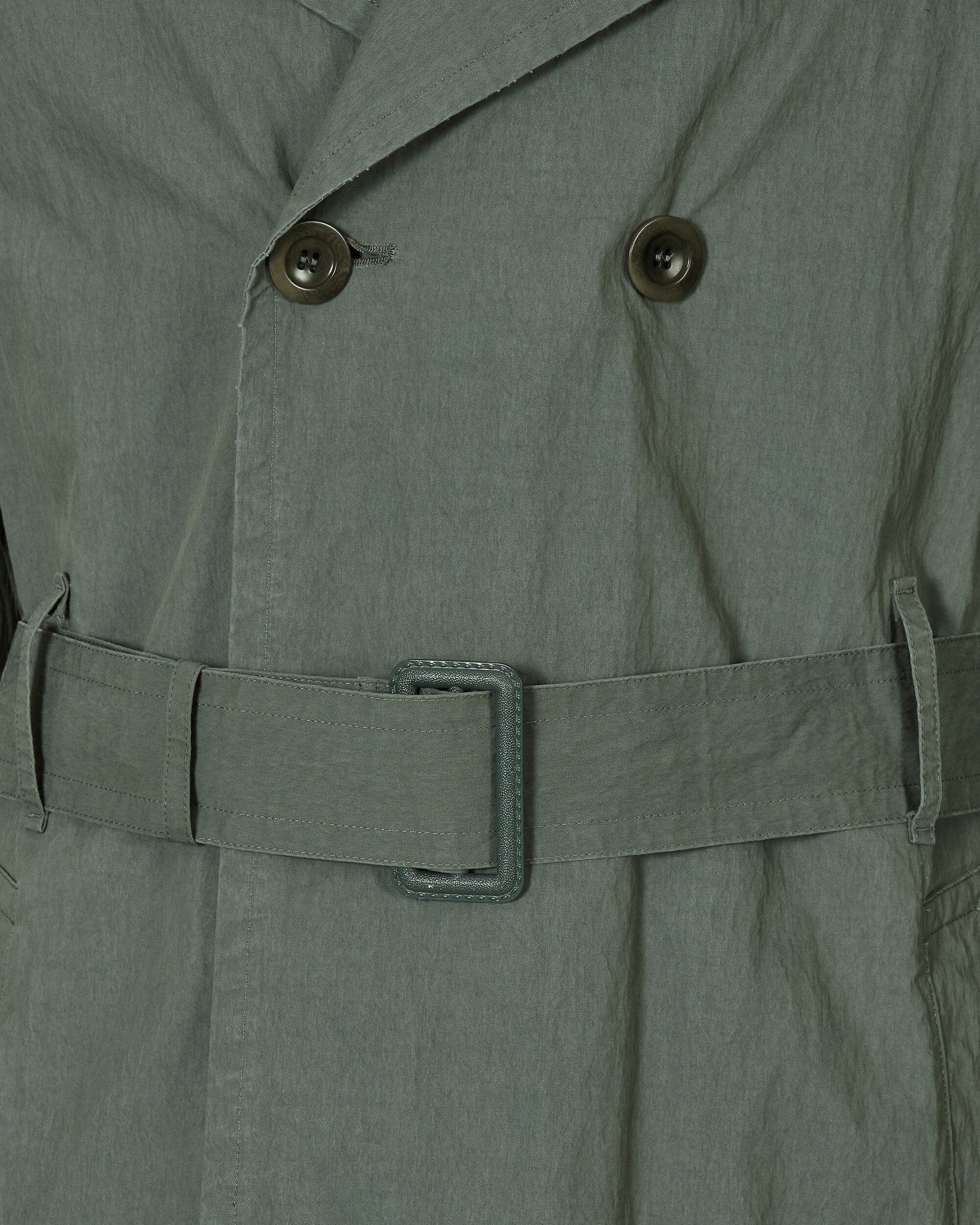 Double-Breasted Trench Coat Sage - 5