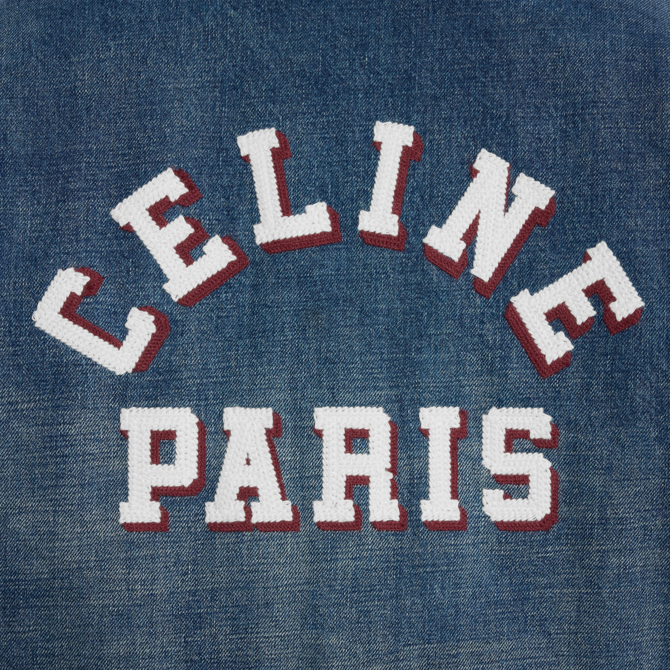 celine paris jacket in dark union wash denim - 5