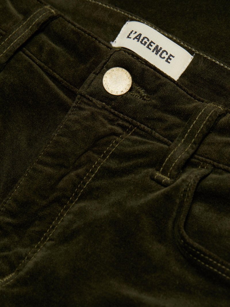 Women's Stevie High-Rise Velvet Straight-Leg Jeans - Pine 7