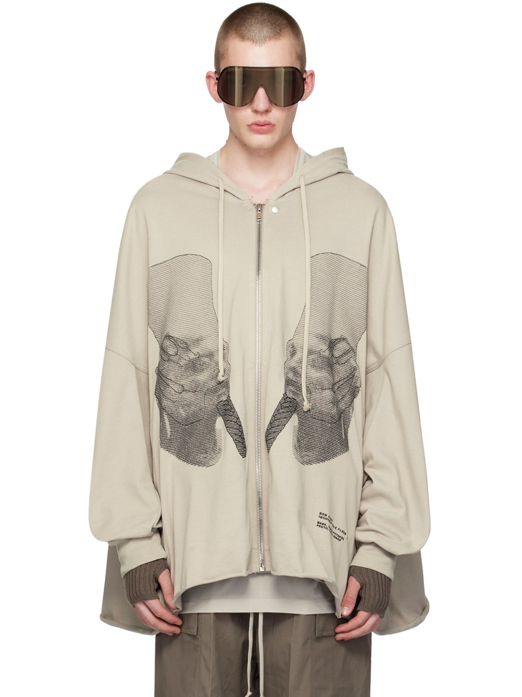 Rick Owens Off-White Peter Hoodie | ssense | REVERSIBLE