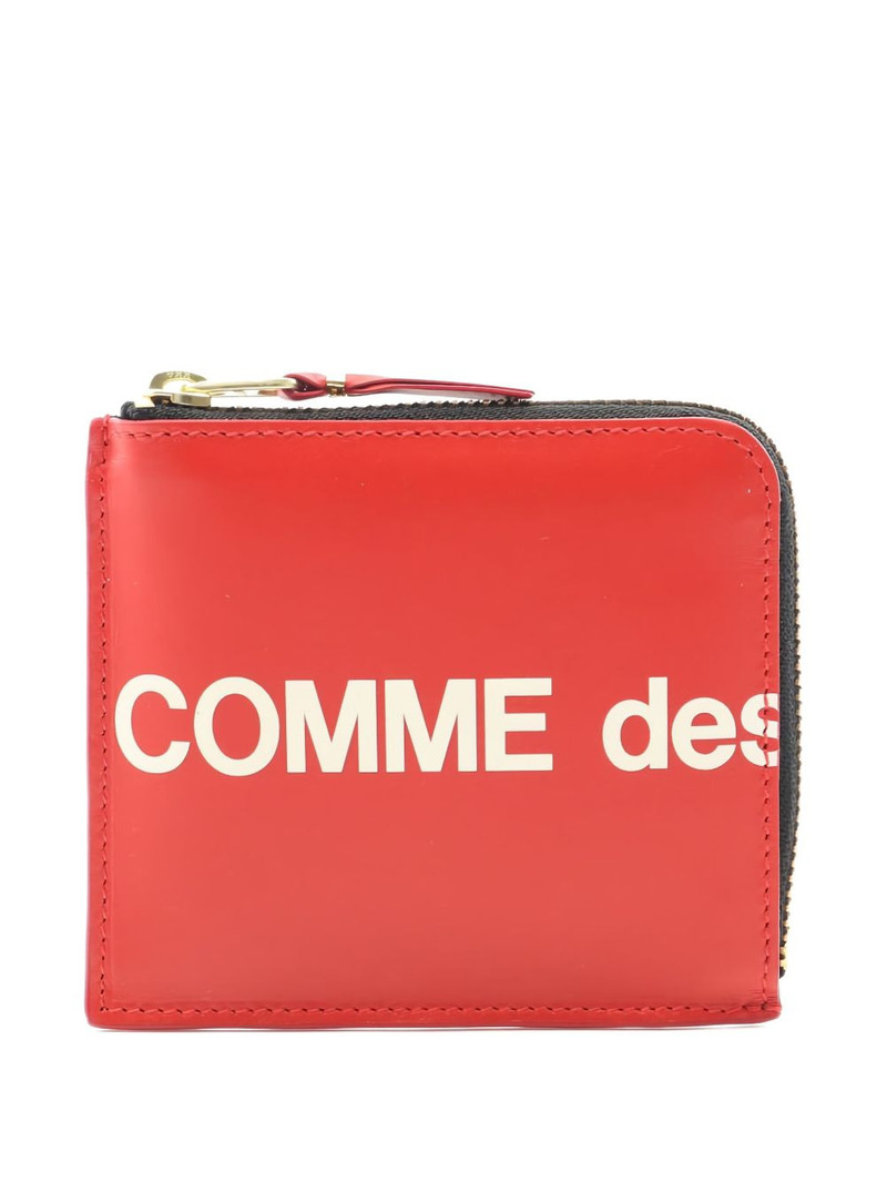 Comme Des Garçons logo-print leather coin purse outlook
