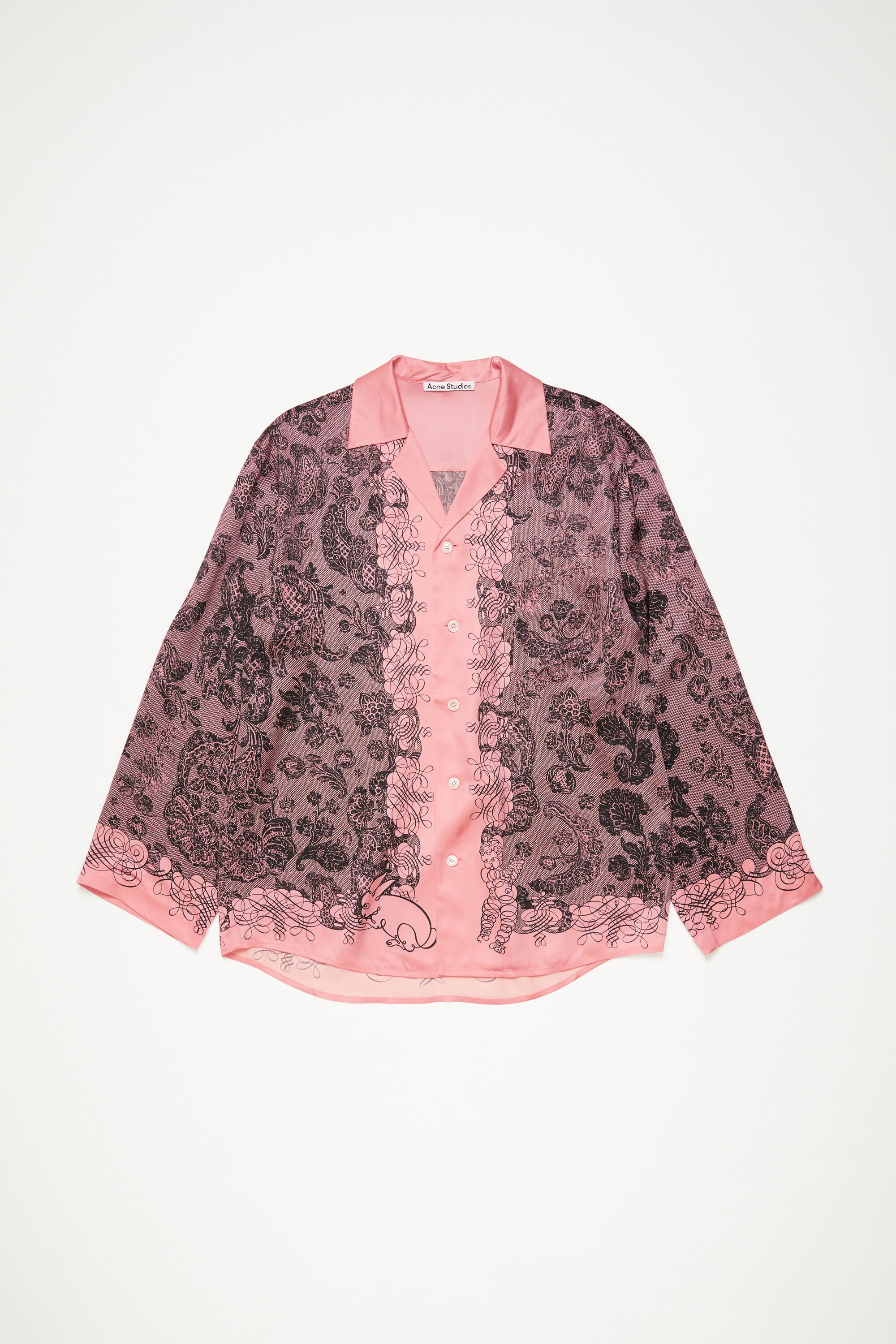 Print button-up shirt - Pink/black - 6