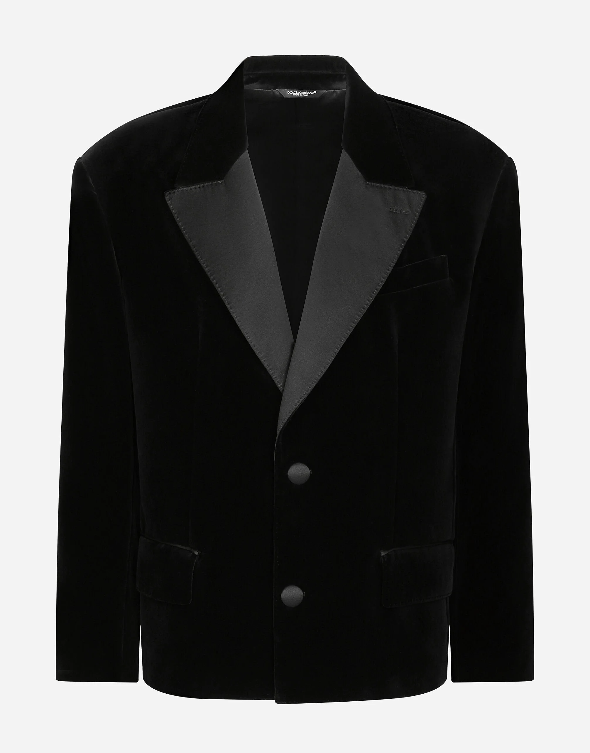 Oversize single-breasted velvet jacket - 1