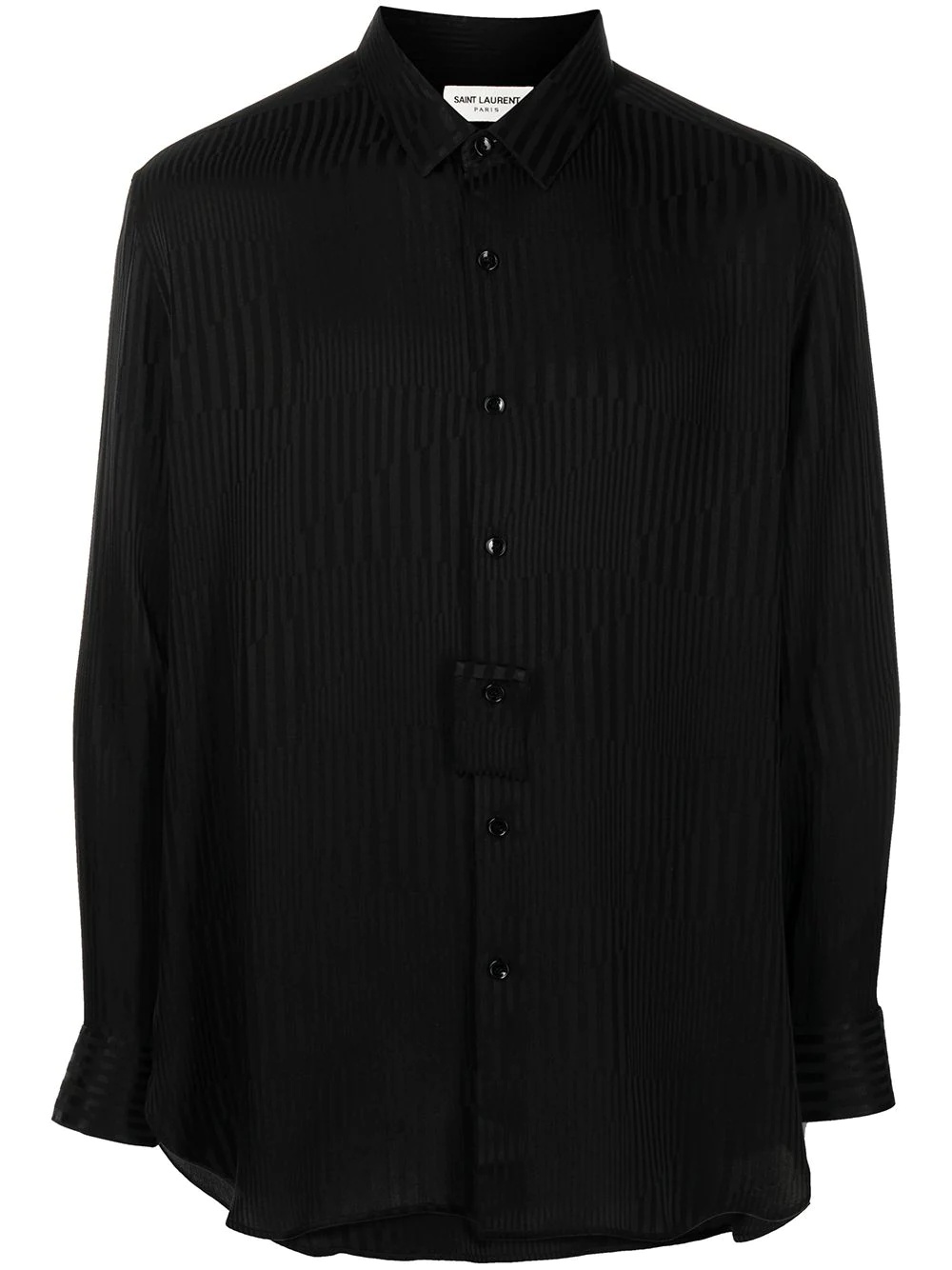 contrast-stripe fluid long-sleeve shirt - 1