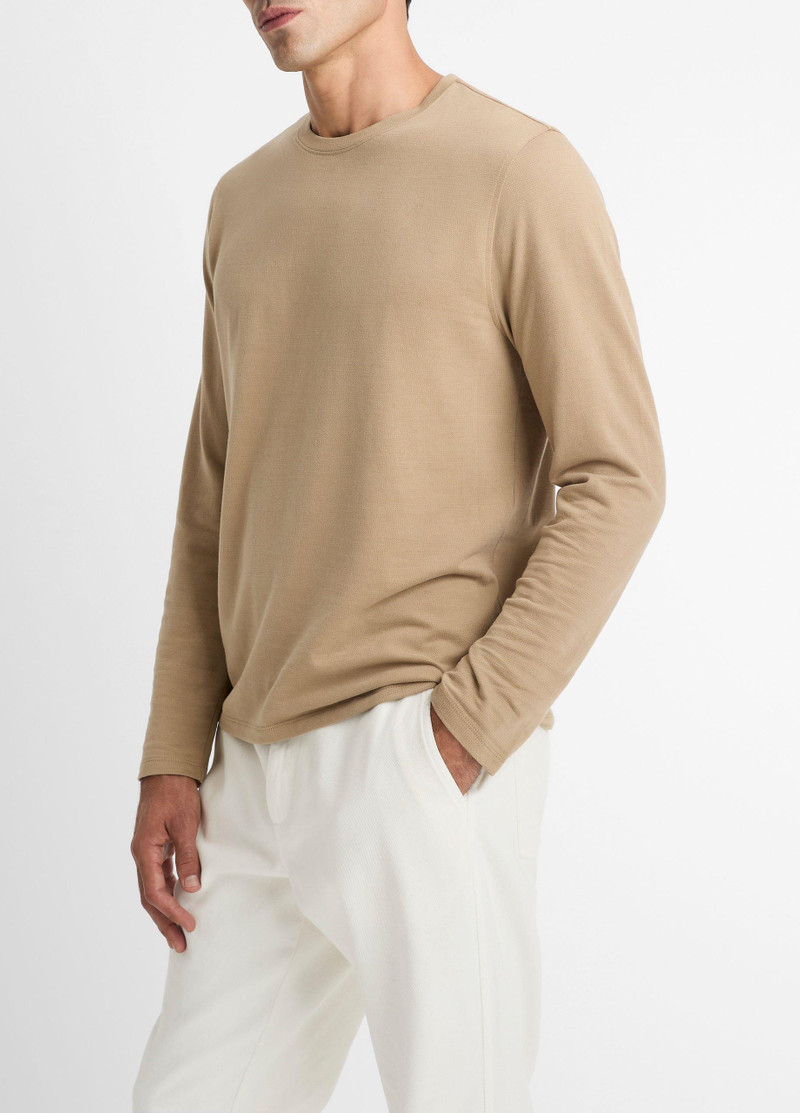 Birdseye Jacquard Pima Cotton Long-Sleeve T-Shirt 2