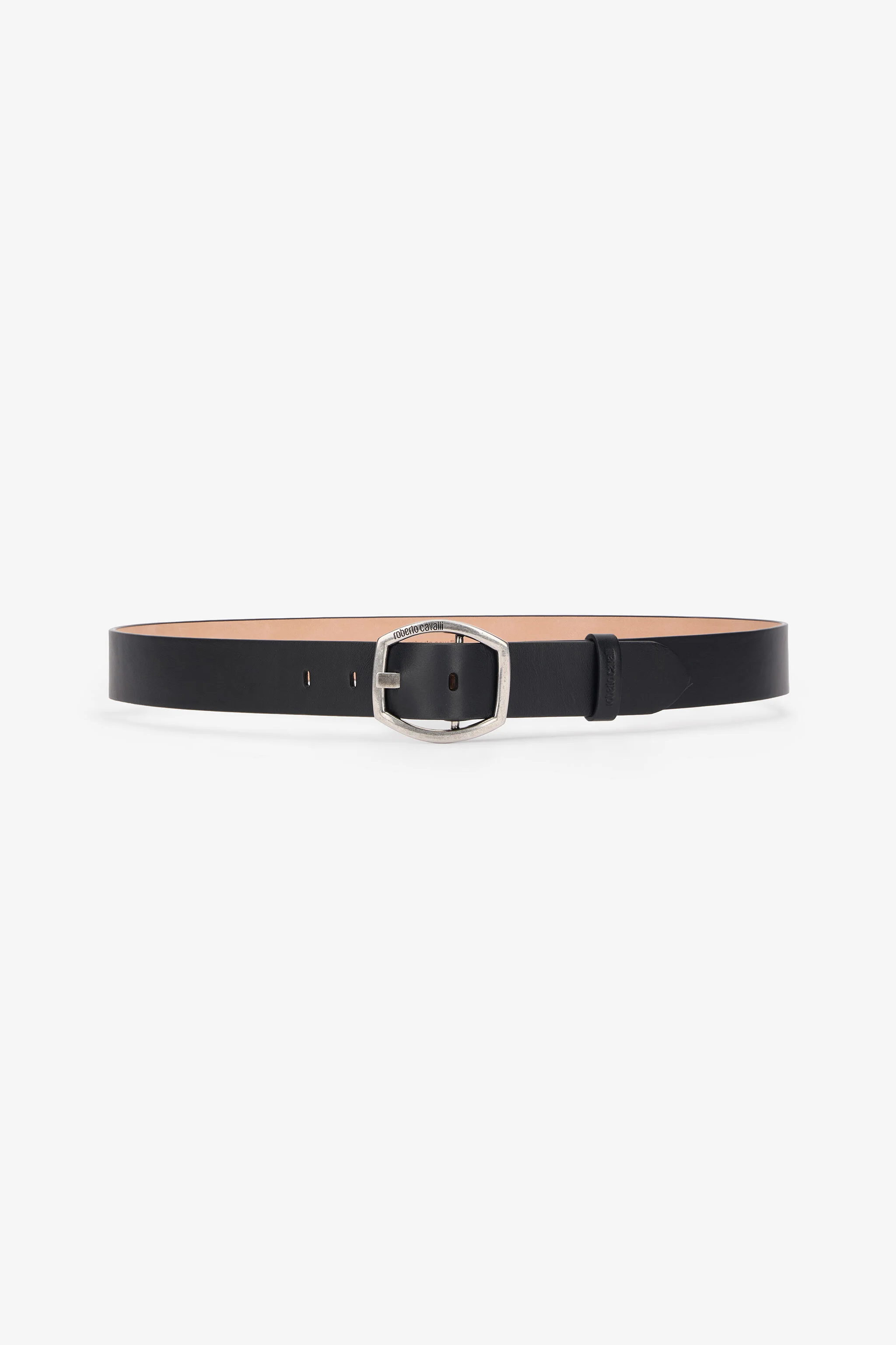 Belt With Branded Geometric Buckle - 1