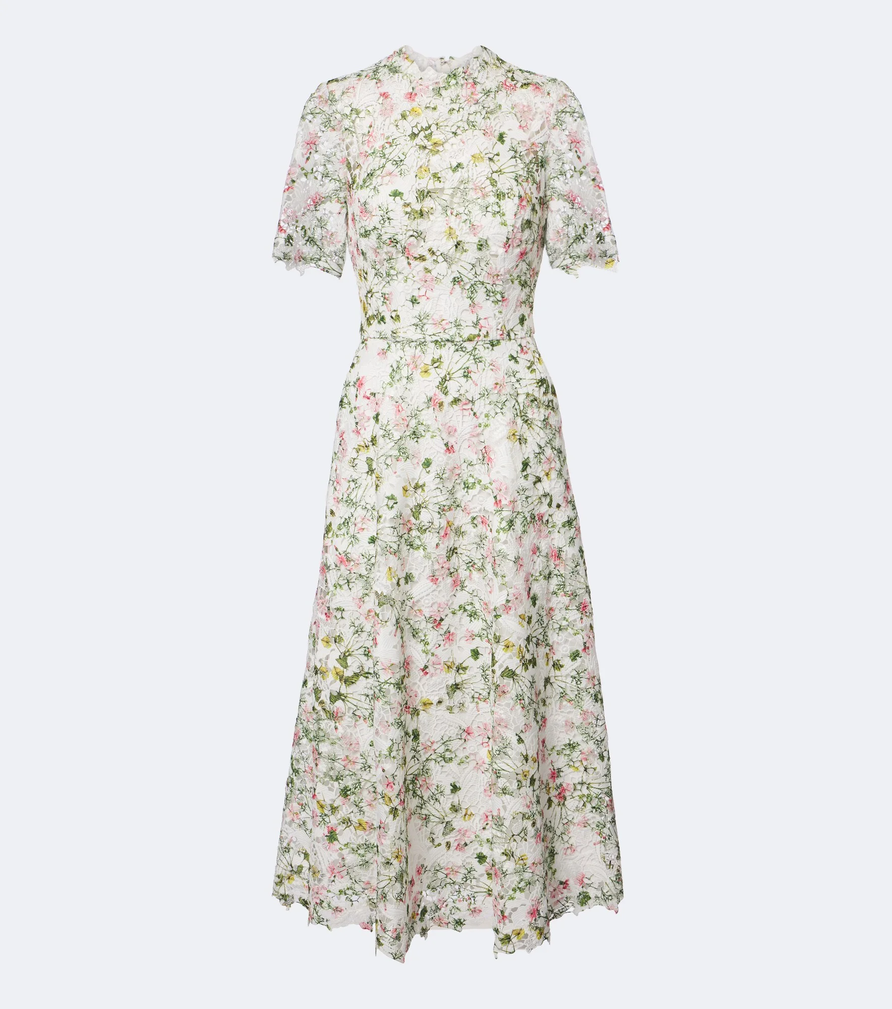 Floral lace midi dress - 1
