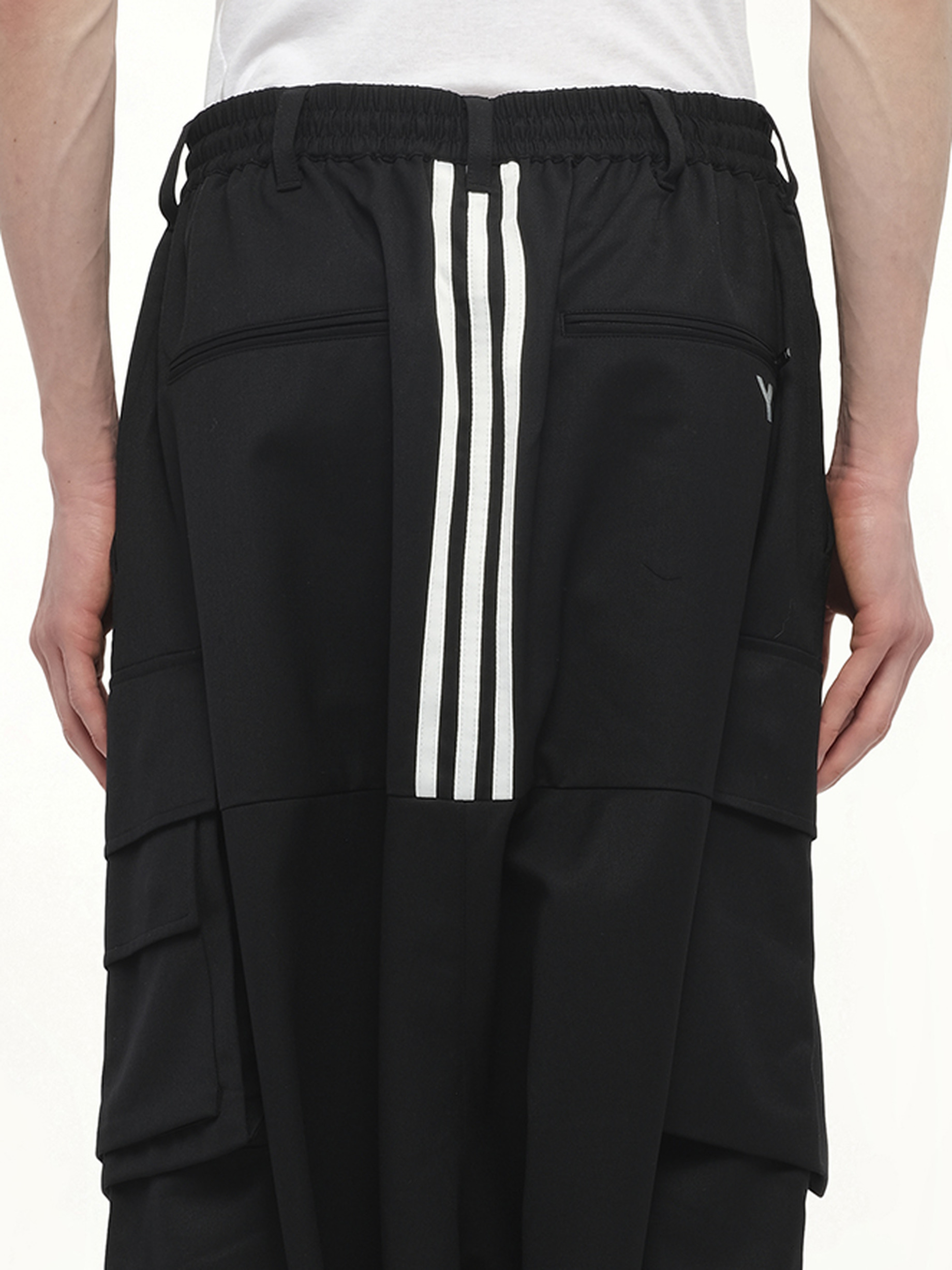 Refined Wool Cargo Pants in Black - 3