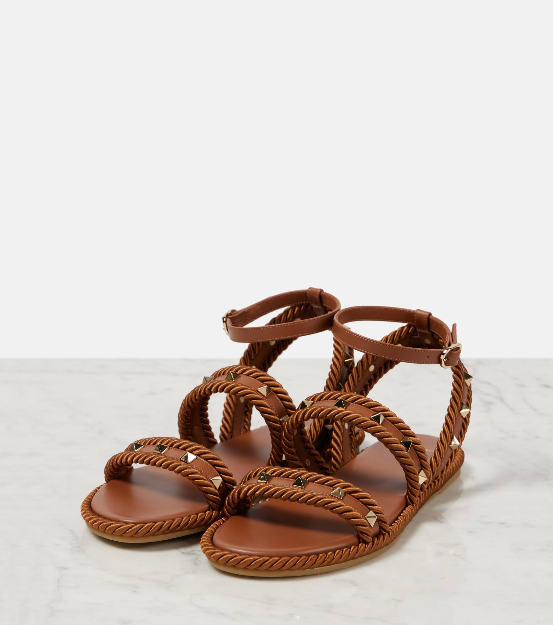 Rockstud Torchon leather sandals - 4