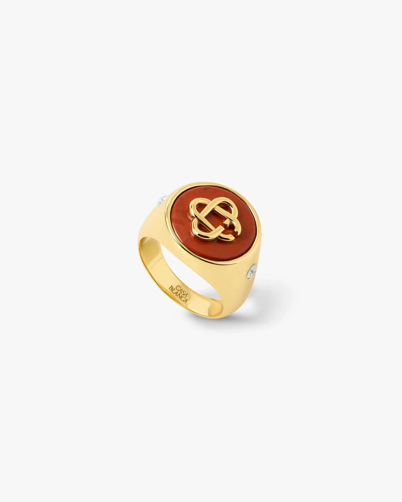 Gold & Red Stone Signet Ring | Casablanca Paris - 1