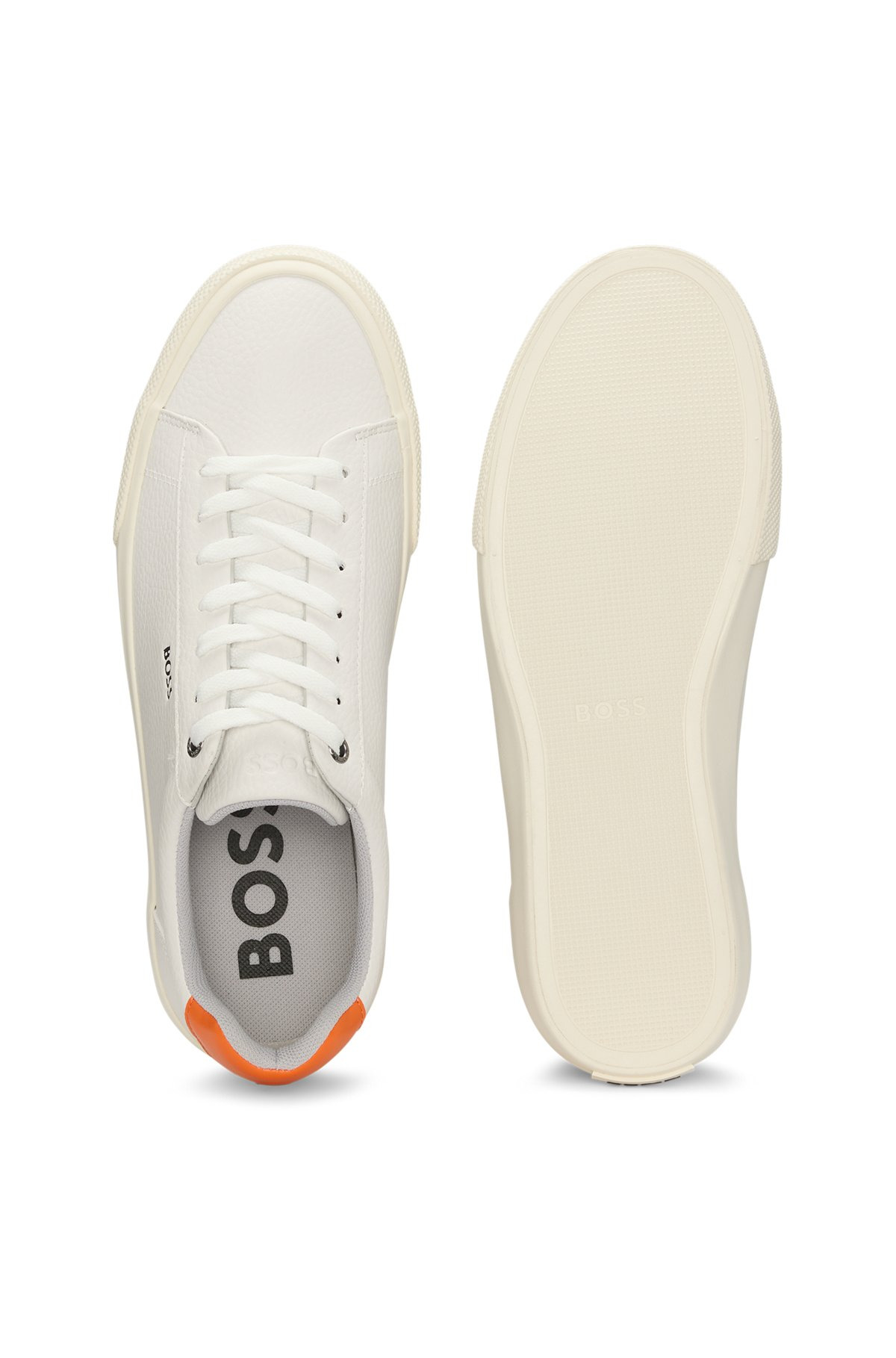 FAUX-LEATHER TRAINERS WITH CONTRAST BACKTAB - 4