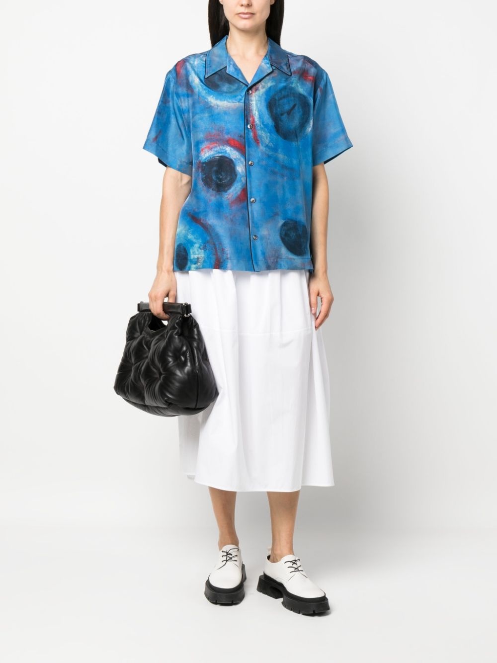 abstract-print silk shirt - 2