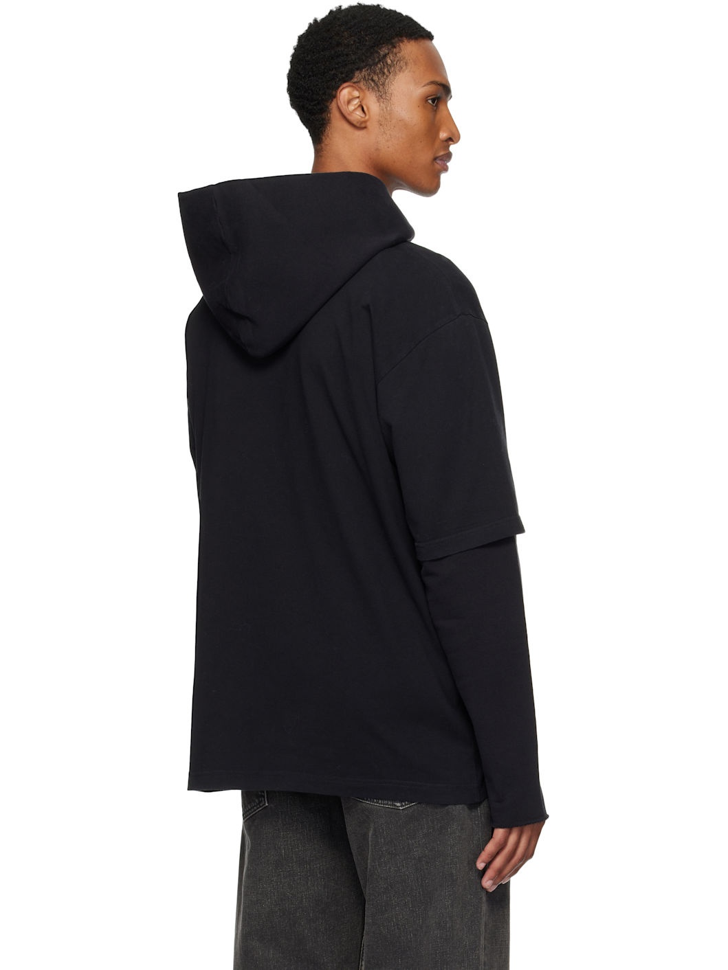 Black Printed Hoodie - 3