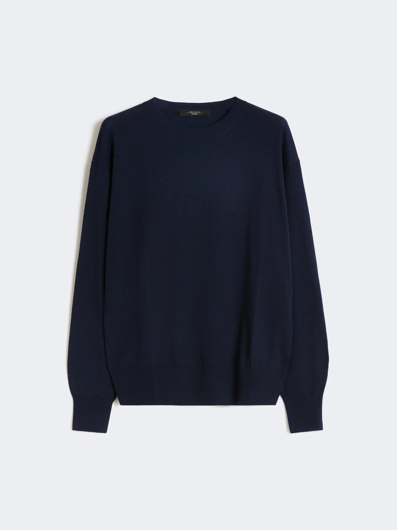 VENTO Wool and cashmere basic sweater - NAVY 1