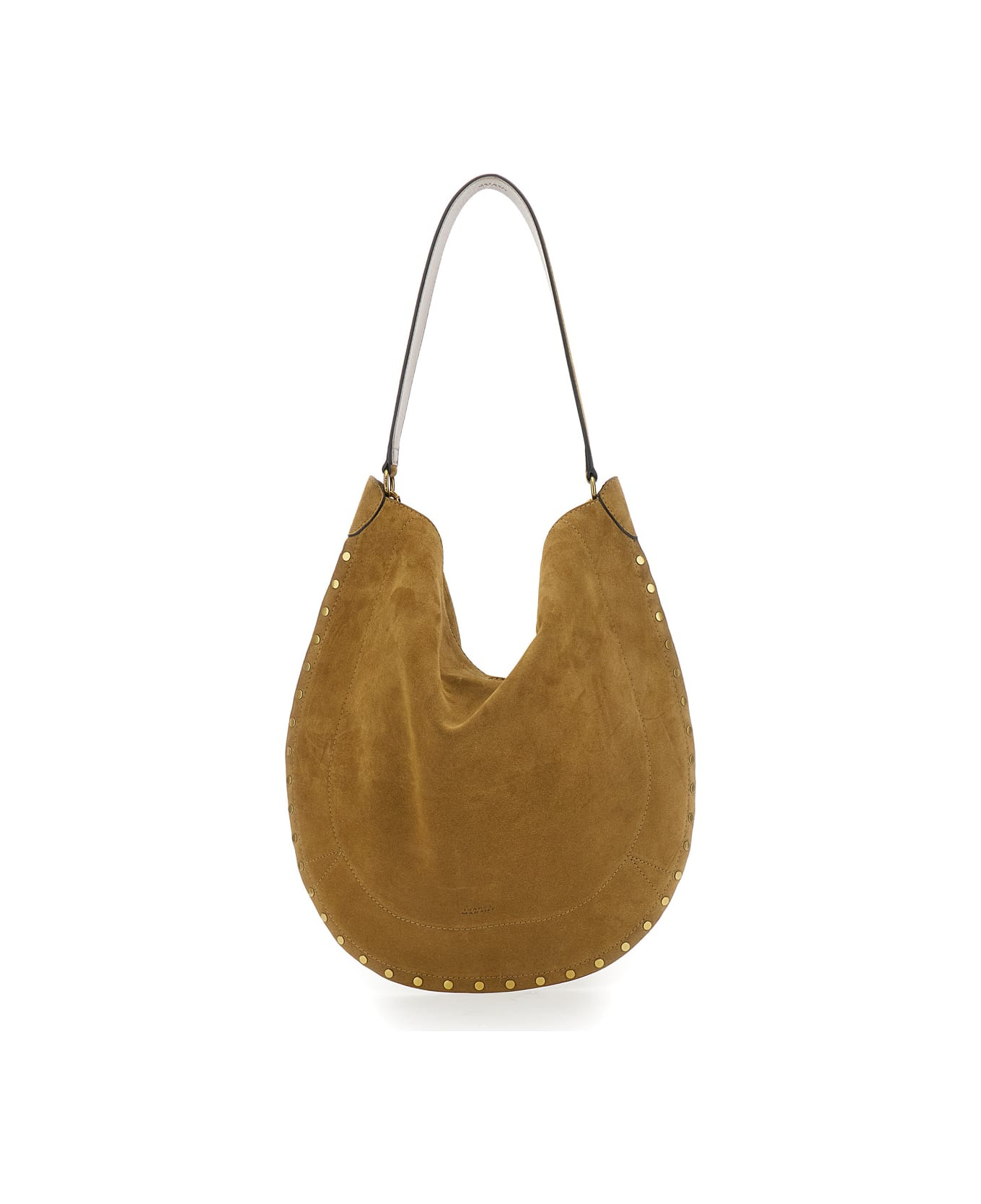 'oskan Hobo' Beige Shoulder Bag With Studs Trim In Suede Woman - 1