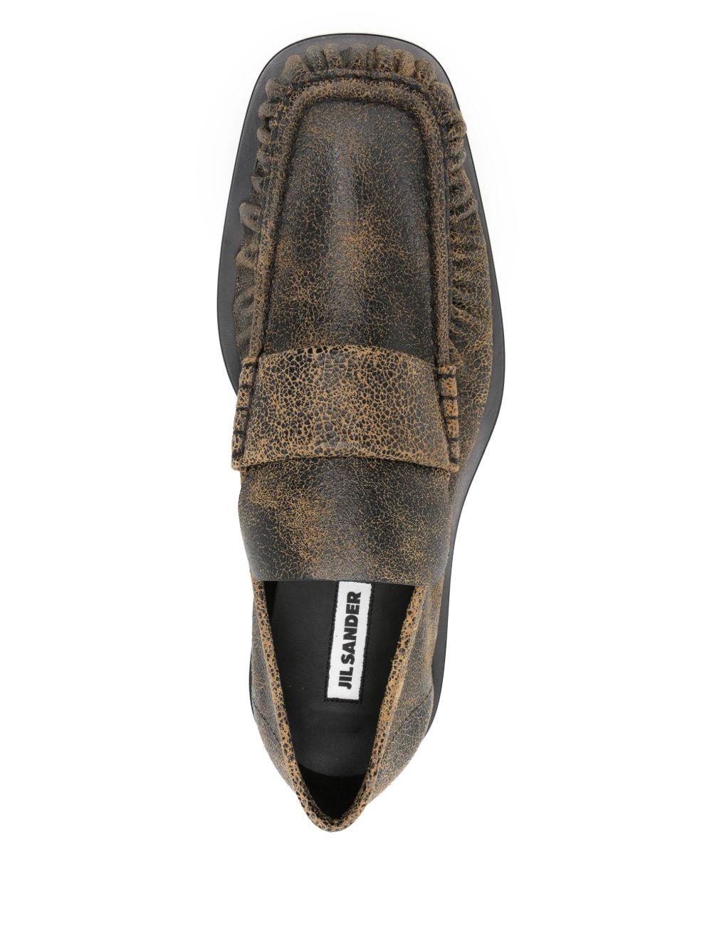 cracked-effect loafers - 4