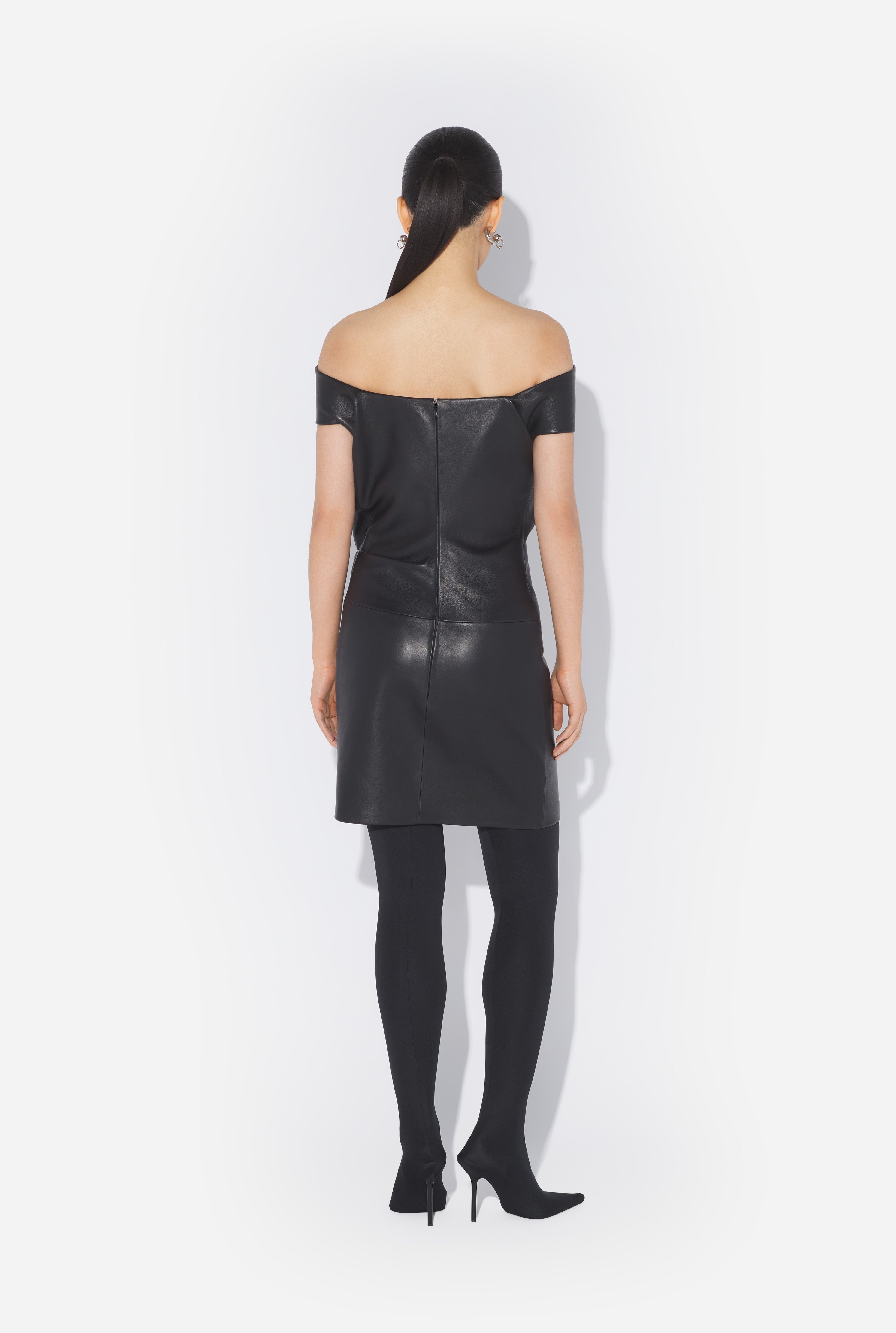 THE DRAPED LEATHER DRESS - 2