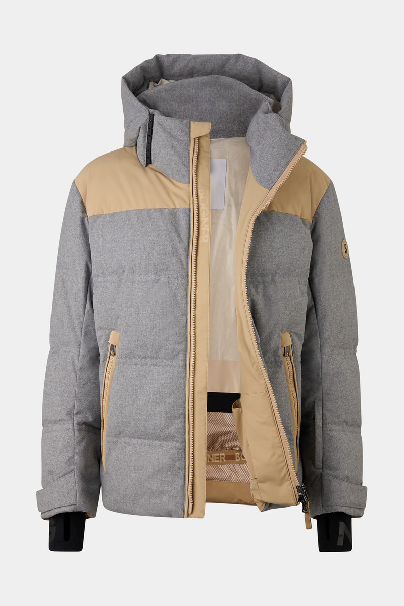 Wali down ski jacket in Gray/beige 10