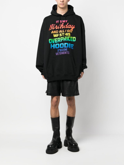 VETEMENTS rainbow text-print hoodie outlook