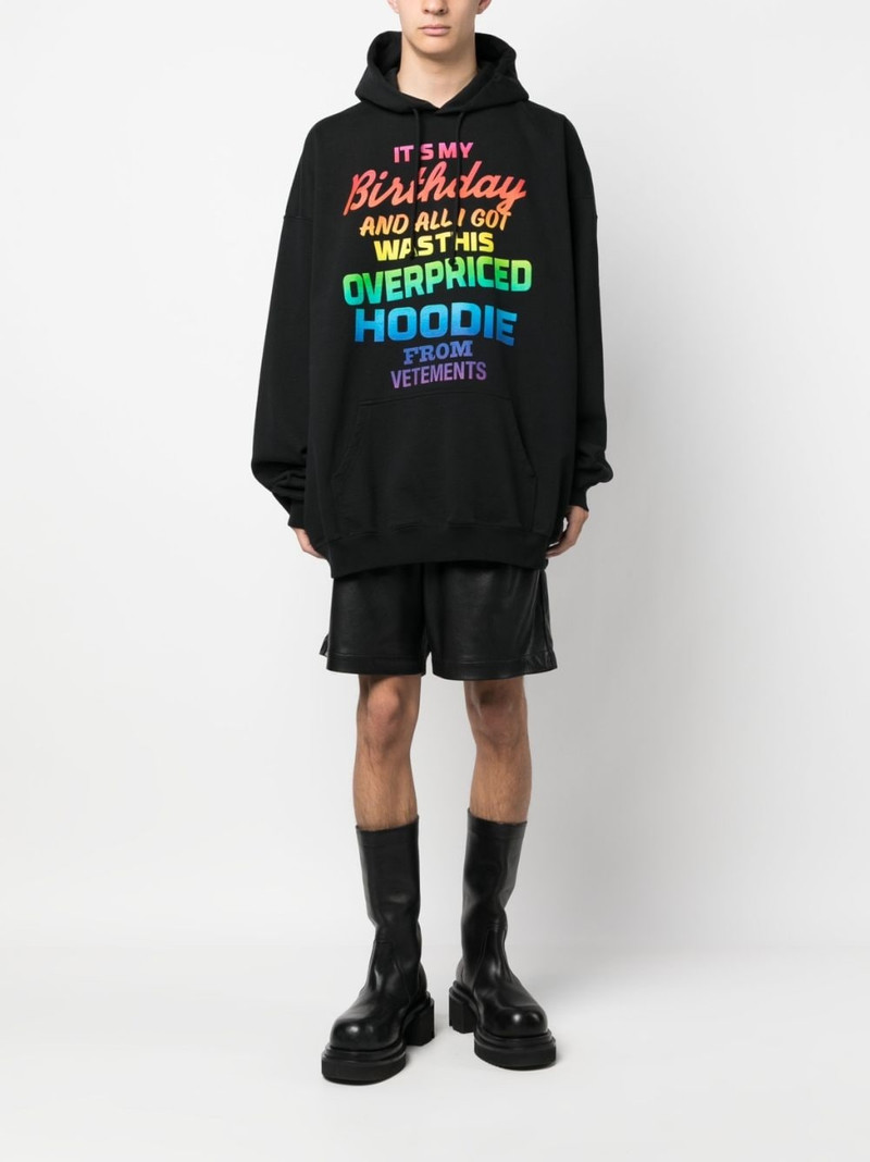 VETEMENTS rainbow text-print hoodie outlook