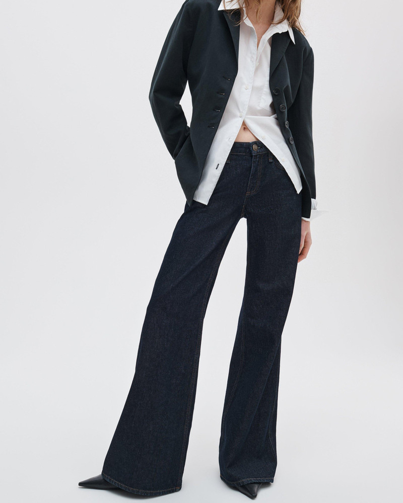 rag & bone Josie Low-Rise Flare Jeans Lightweight Rigid in Dark Rinse outlook