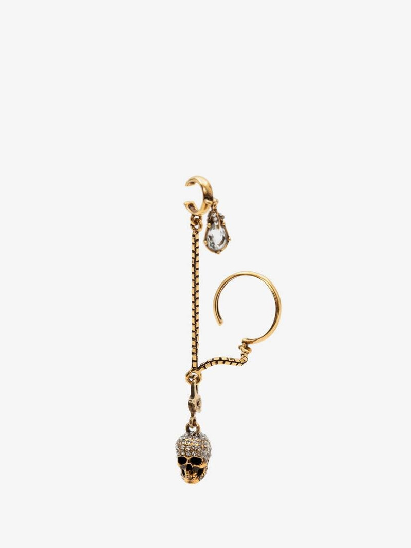 Small Pave Skull Charm in Antique Gold 4