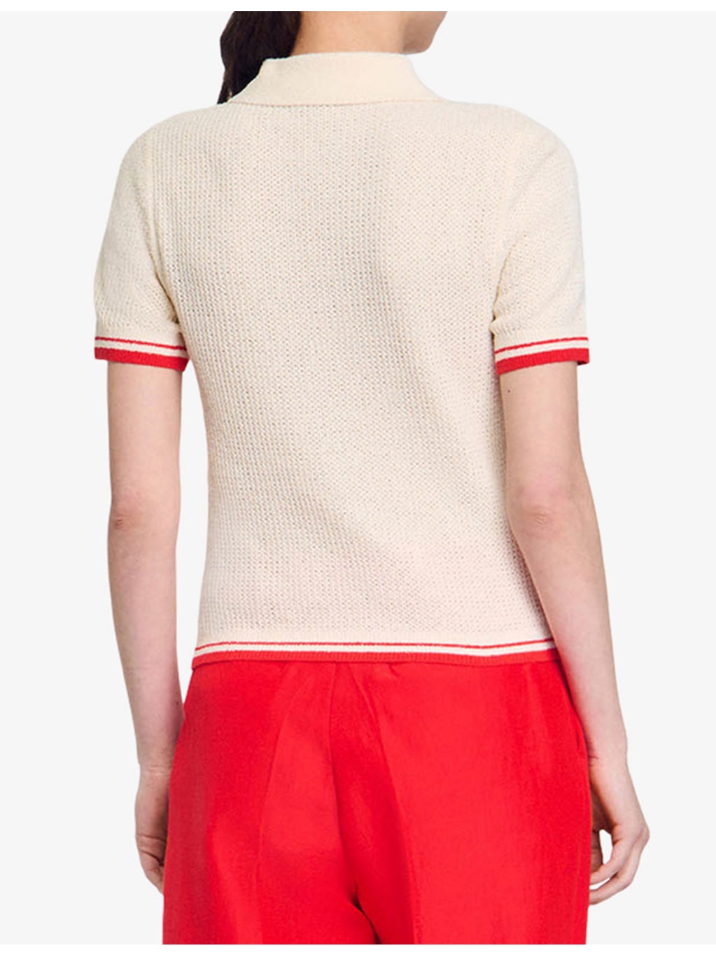 Contrast-Trim Knitted Cotton-Blend Polo Shirt - 4