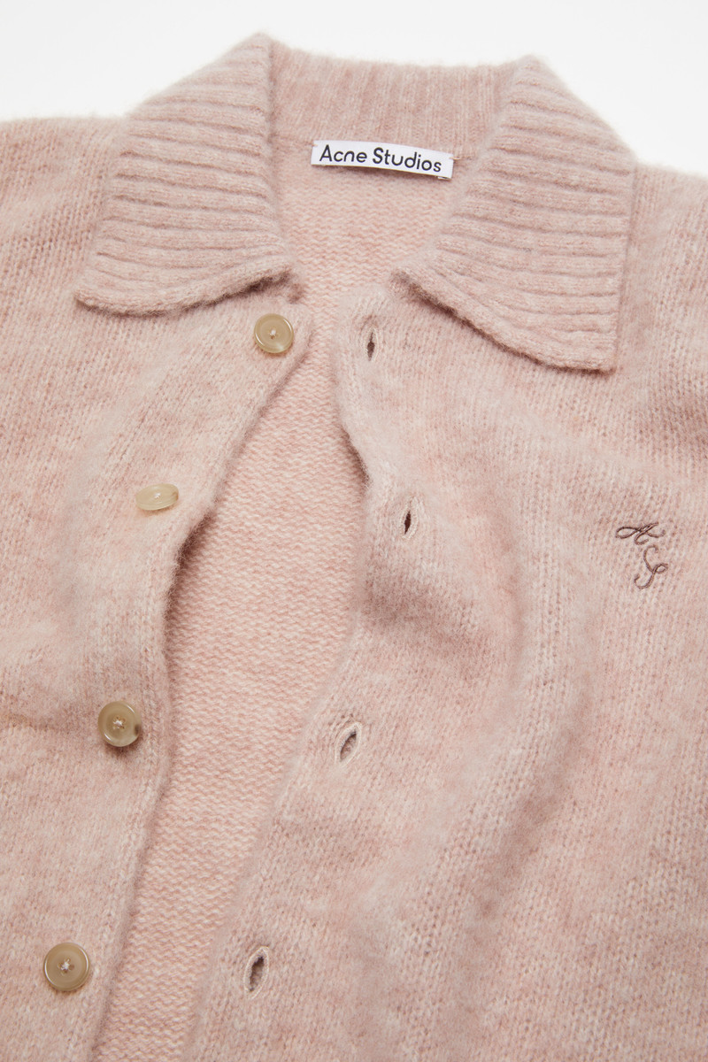 Polo wool cardigan - Pink melange 5