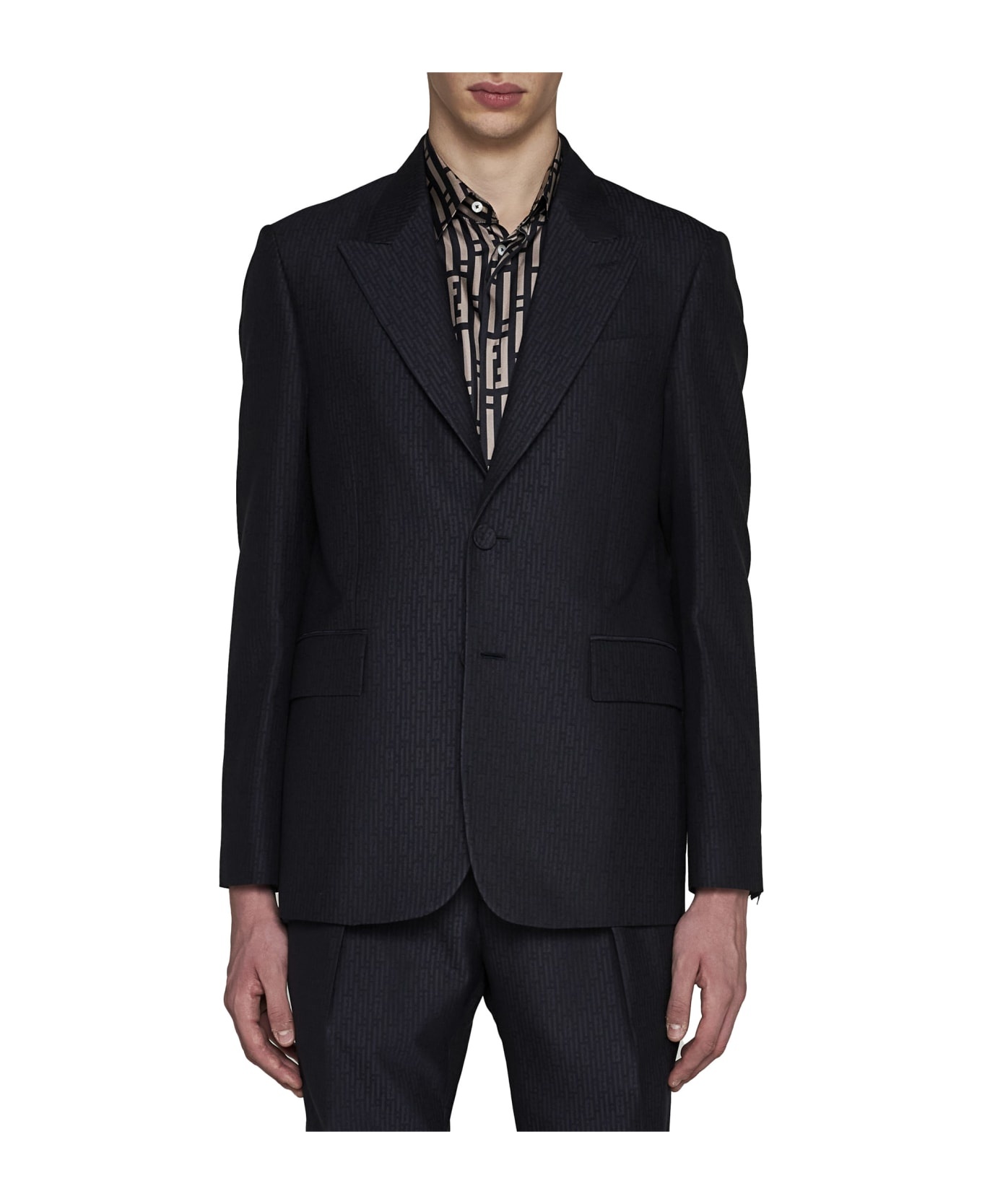 【送料&関税込】Fendi Ff Stripes Jacquard Wool Blazer Fendi Ff Stripes Jacquard Wool Blazer | italist