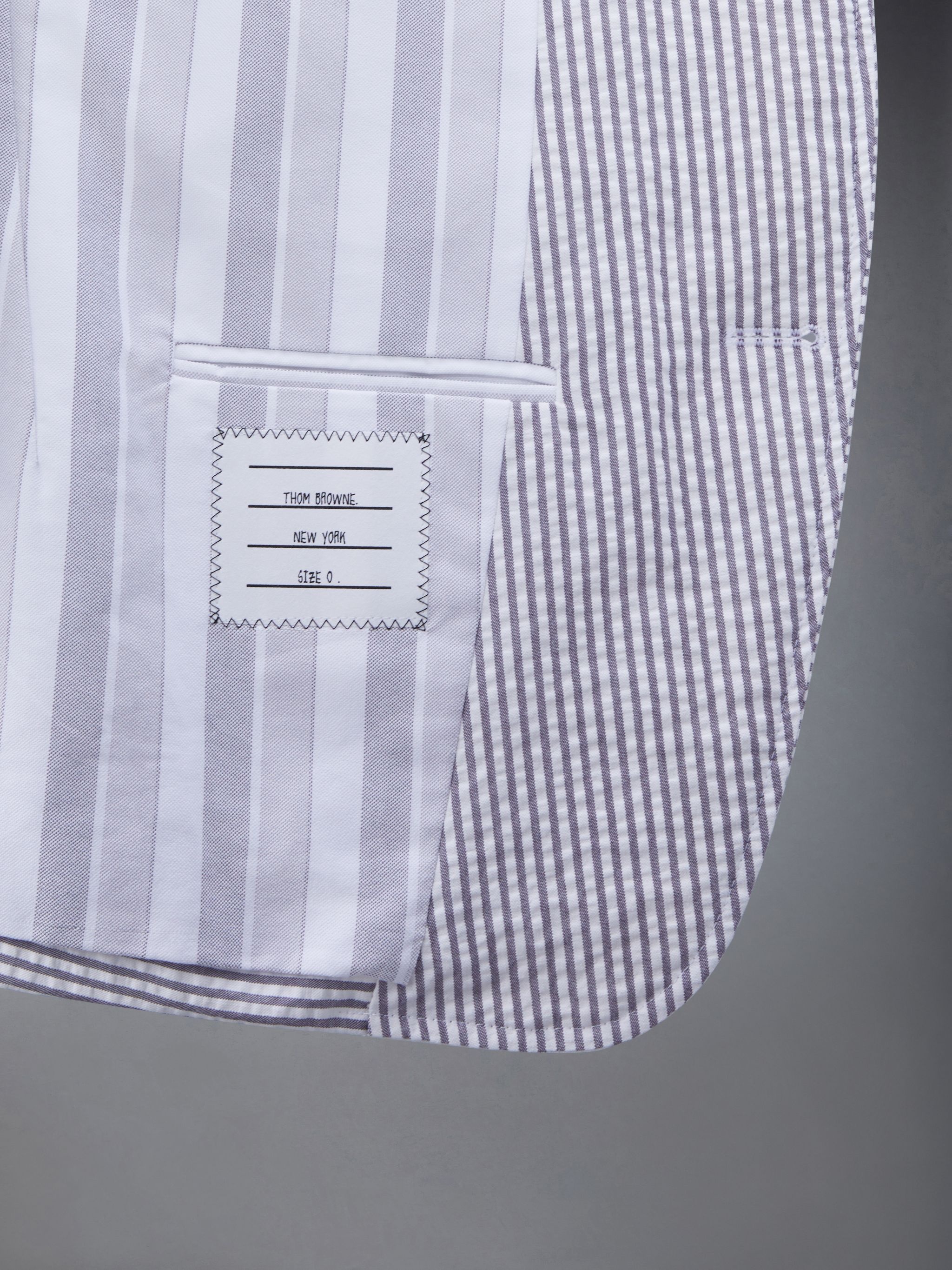 striped single-breasted blazer - 6
