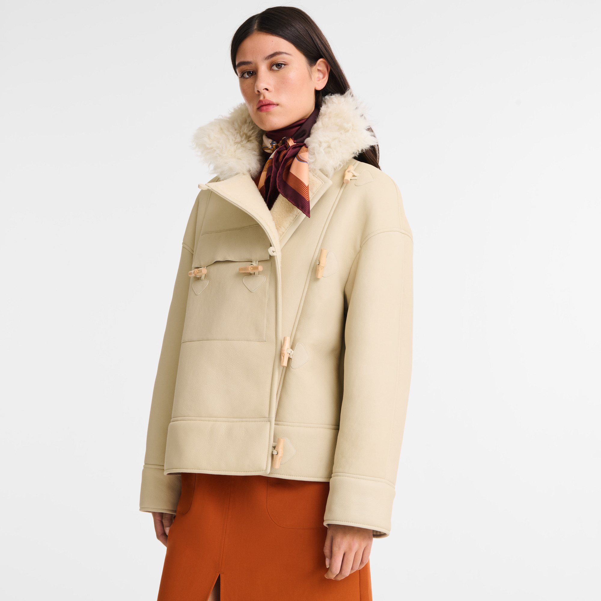 Coat Ecru - Leather - 3